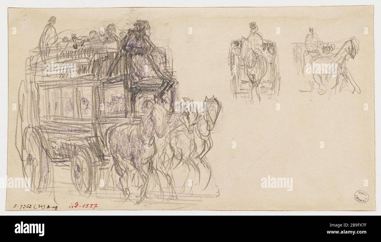 Omnibus et fiacres (titolo factice) Foto Stock