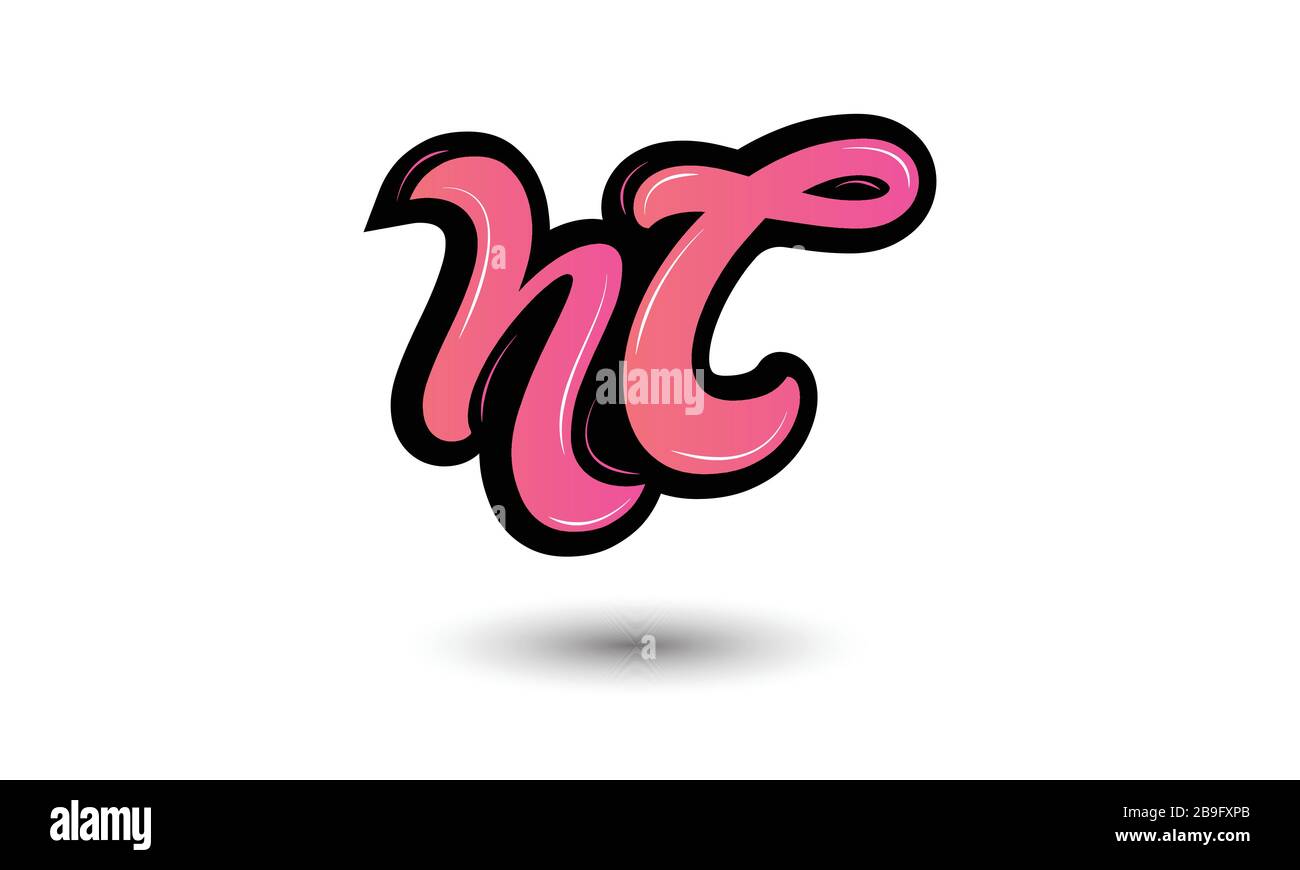 Logo con lettere NC, design alfabetico con logo con lettere N e C. Illustrazione Vettoriale