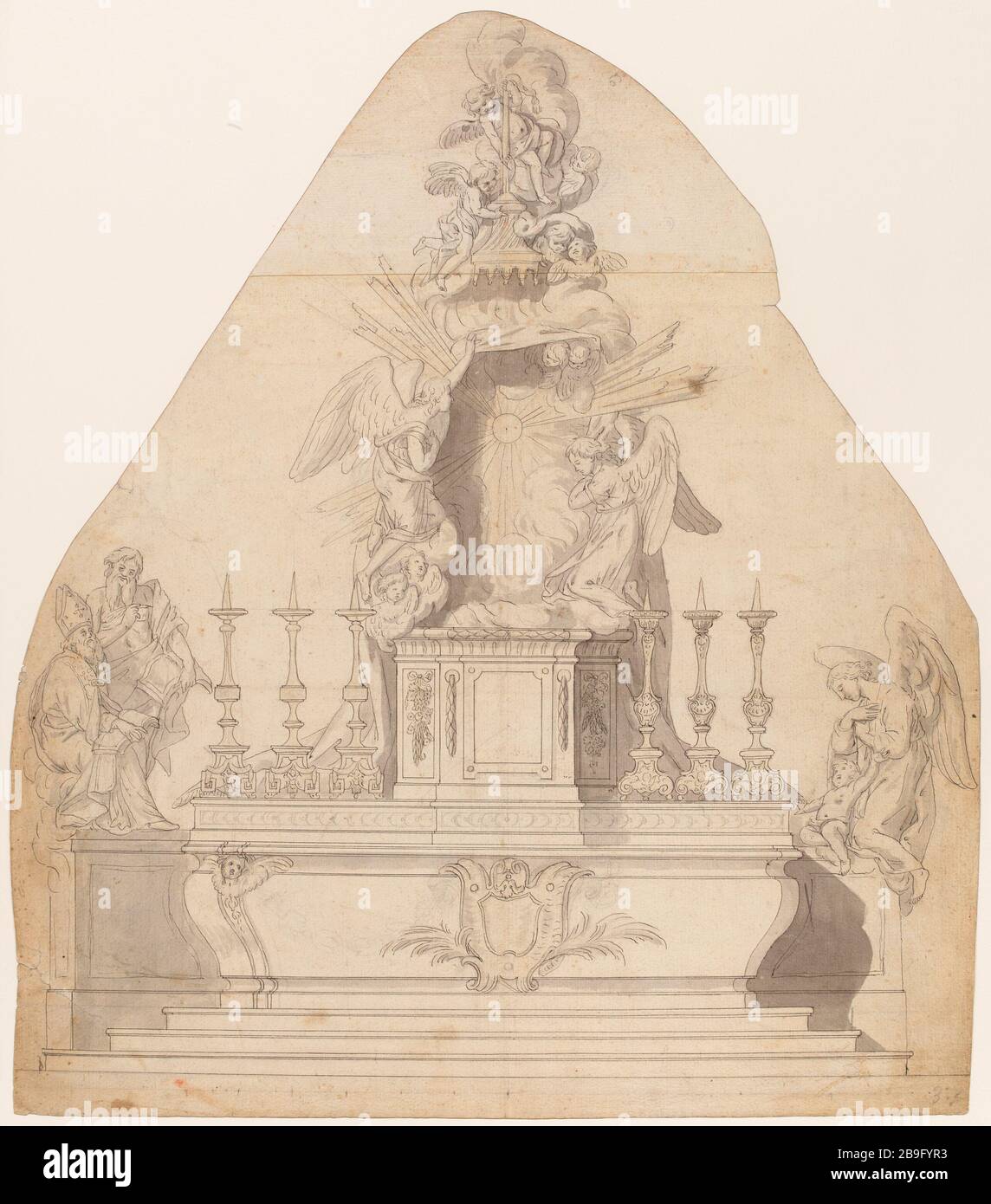 Altare maggiore del progetto del XVII - XVIII secolo. (Titolo fittizio) Foto Stock