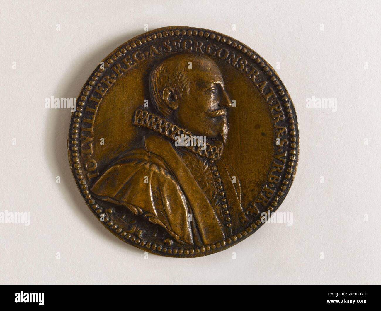 JEAN LUILLIER, COMMERCIANTE PREVOT DI PARIGI / ENRICO IV CAVALLO ANONYME. "Jean Luillier, prévôt des marchands de Paris / Henri IV à cheval". Médaille, 1594. Parigi, musée Carnavalet. Foto Stock