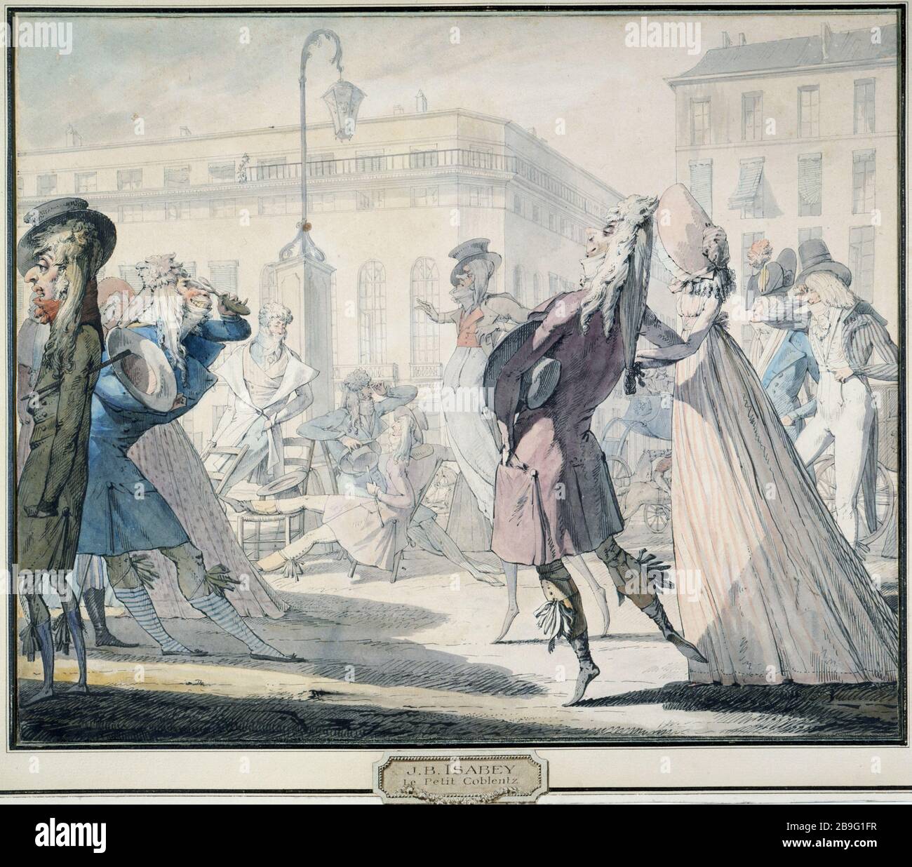 IL PICCOLO COBLENTZ 'le petit Coblentz'. Dessin par Jean-Baptiste Isabey (1767-1855). Parigi, musée Carnavalet. Foto Stock