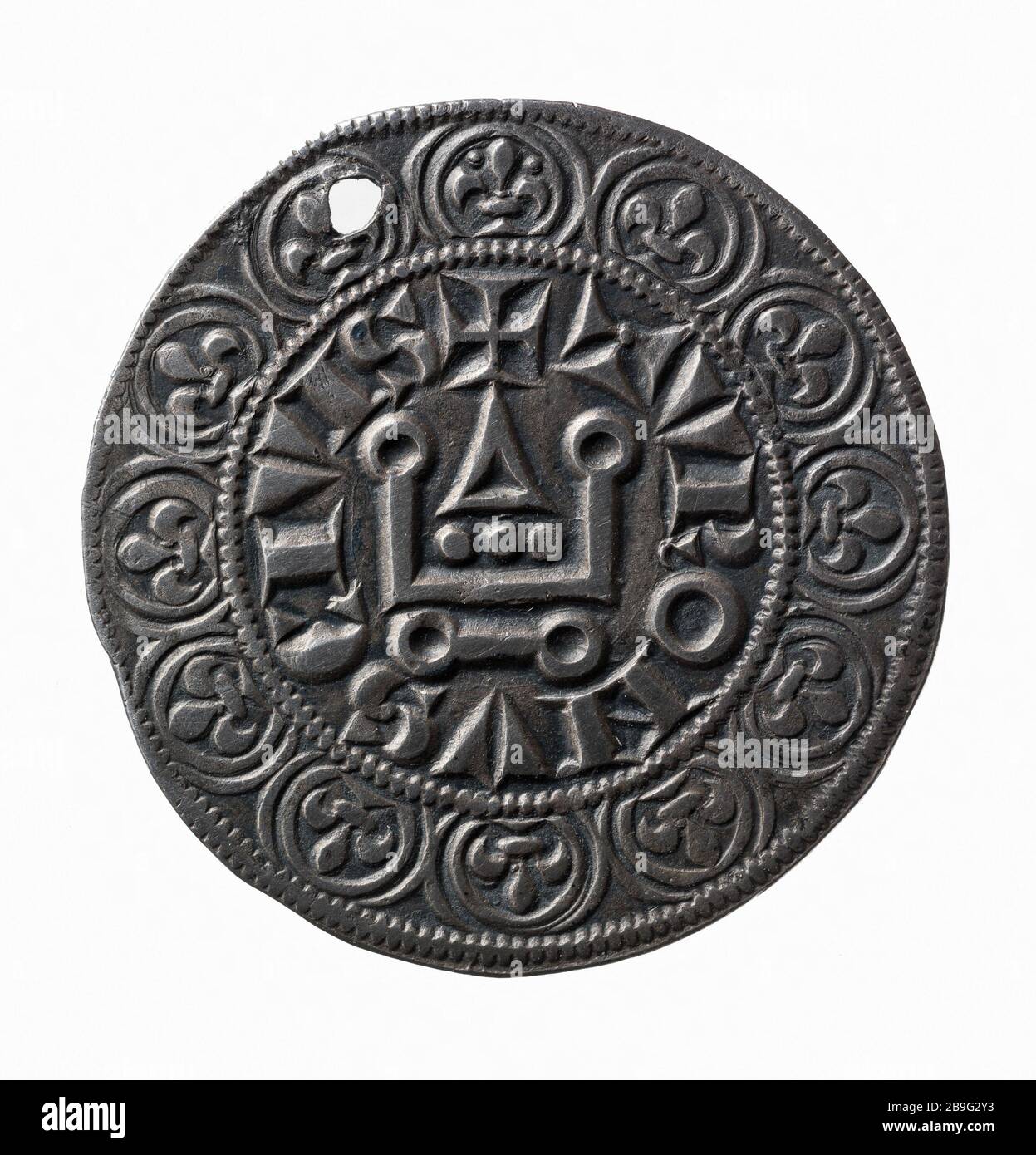 Tornei grandi W Round Philip IV, 1280-1290 (titolo fittizio) Anonyme. Gros tournois à l'o rond de Philippe IV, 1280-1290. Argent. Parigi, musée Carnavalet. Foto Stock