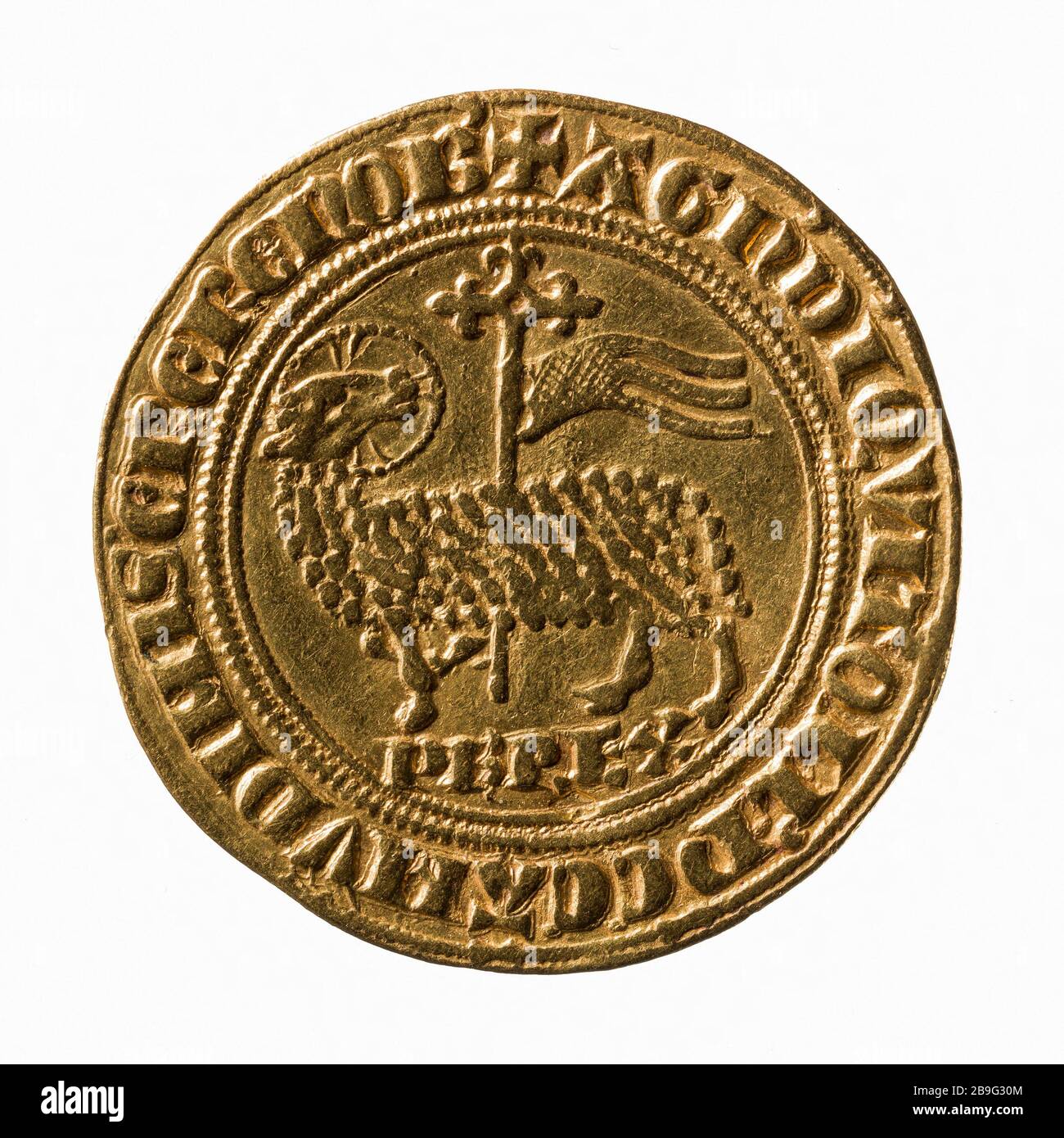 Agnello d'oro di Filippo IV, 1311 (titolo fittizio) Anonyme. Agnel d'Or de Philippe IV, 1311. Oppure. Parigi, musée Carnavalet. Foto Stock