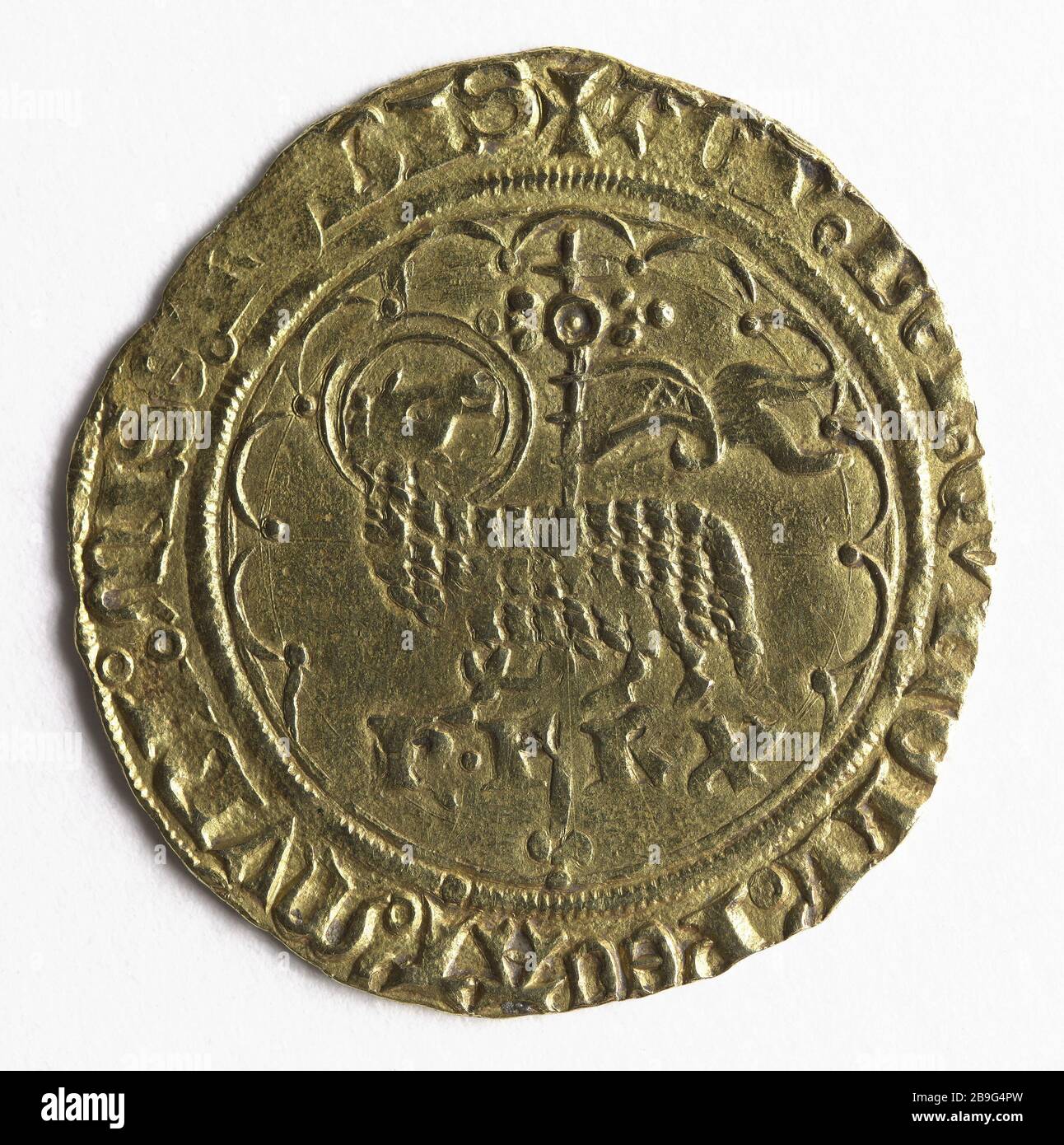Agnel d'oro di Carlo VI nel 1417 (titolo fittizio) Agnel d'Or de Carlo VI Oppure, 1417. Parigi, musée Carnavalet. Foto Stock