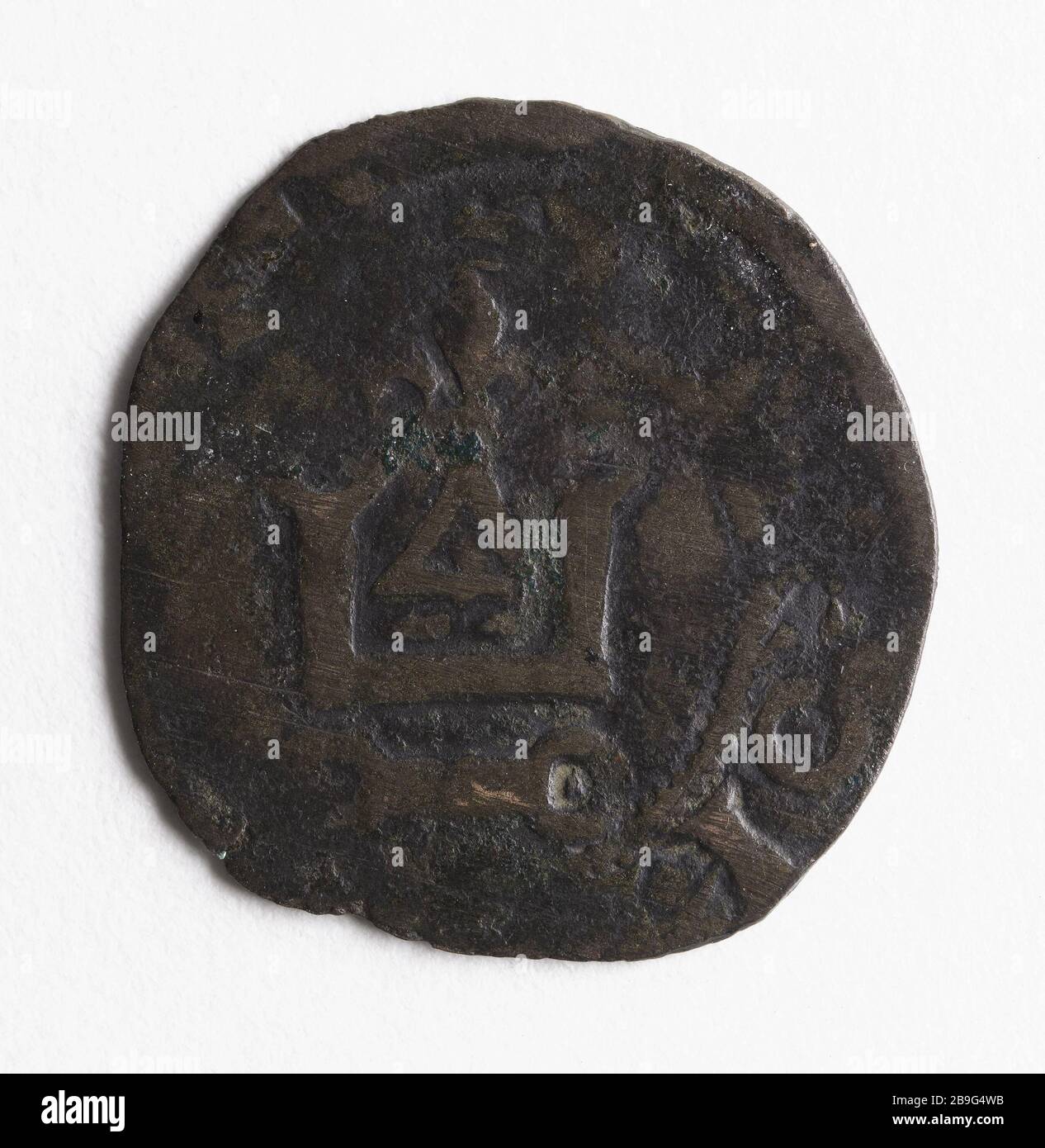 Tornei di denari Giovanni II nel 1355 (titolo fittizio) Denier tournois de Jean II. Billon, entre 1355 e 1356. Parigi, musée Carnavalet. Foto Stock