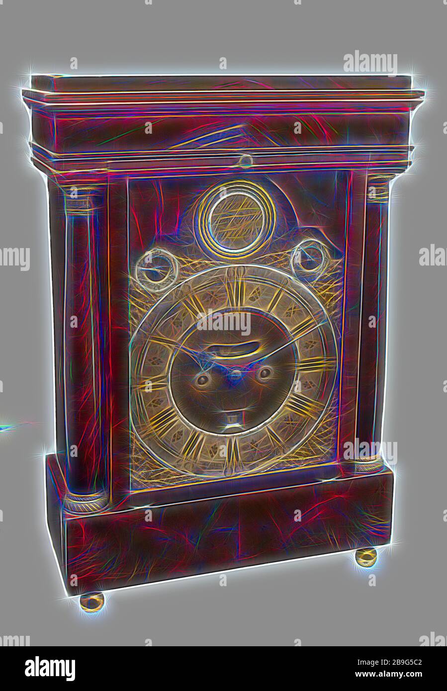 Importazione: Steven Hoogendijk, composto orologio da tavolo marrone con  case in legno e due pilastri, orologio orologio orologio strumento di  misura in legno di mogano rovere in ottone, acciaio movimento: platine  movimento