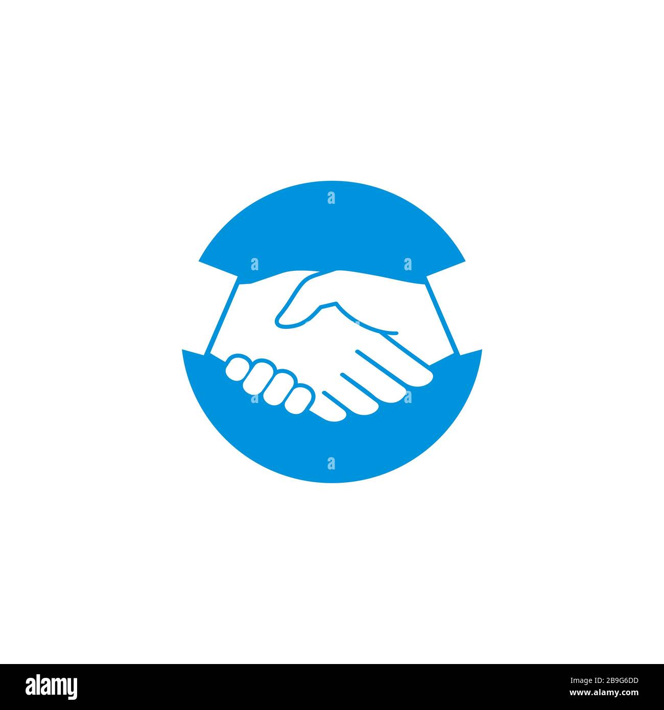 Disegno dell'illustrazione del modello del logo Handshake. Vettore EPS 10. Foto Stock