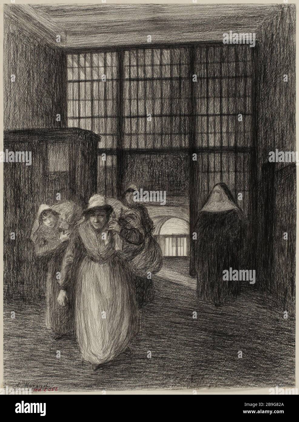 Carcere Saint-Lazare: Front gate valido ragazze Foto Stock