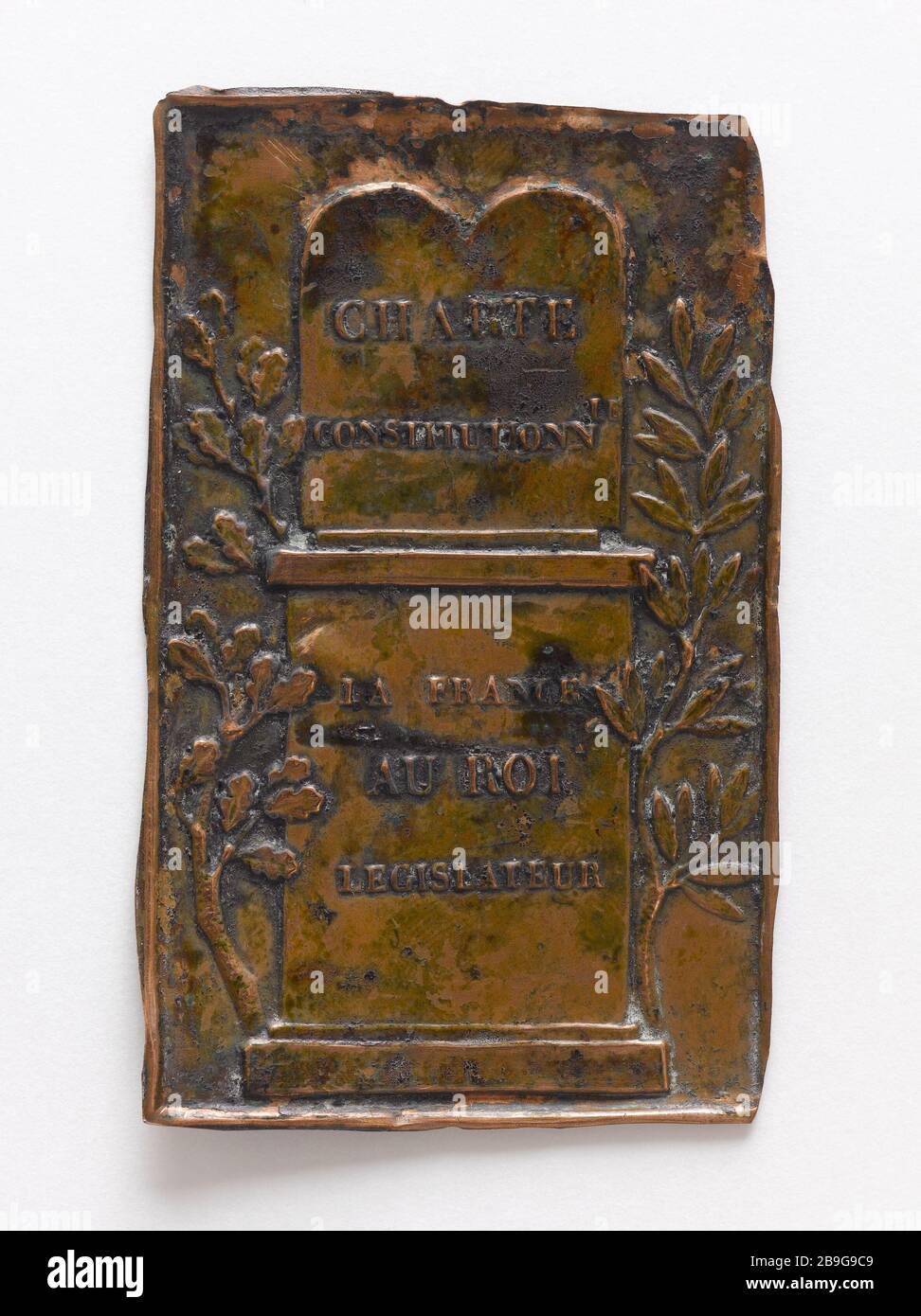 Carta costituzionale, 1814 'Charte costituzionnelle, 1814'. Cuivre repoussé, 1814. Parigi, musée Carnavalet. Foto Stock