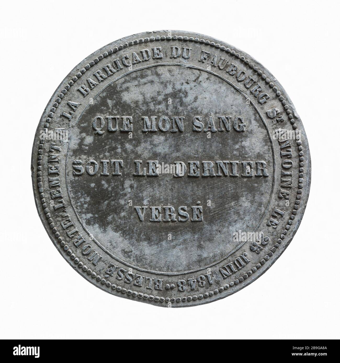 Omaggio alle vittime barricate giorni nel 1848 giugno 25 giugno 1848 Anonyme. Hommage aux victimes des barricades des Journées de Juin 1848, 25 juin 1848. Plomb. Parigi, musée Carnavalet. Foto Stock