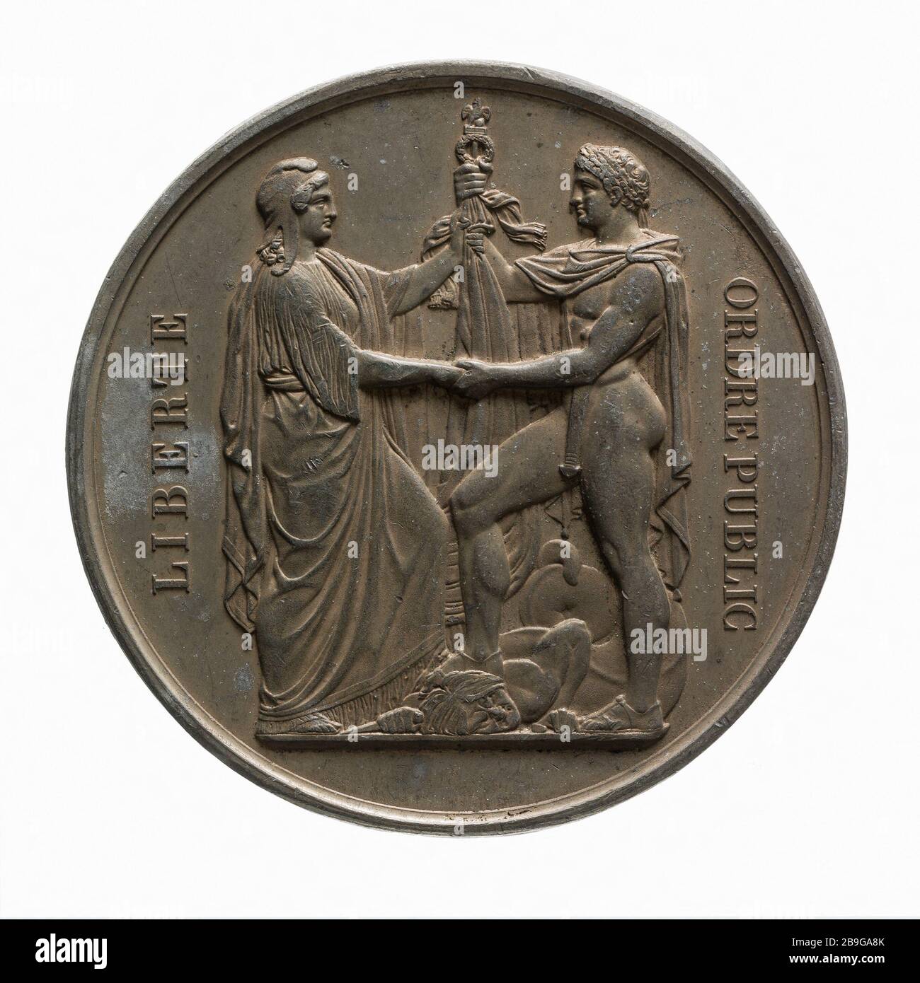 Libertà e ordine pubblico Anonyme. Pubblico di Liberté et l'Ordre. Alliage. Vers 1848. Parigi, musée Carnavalet. Foto Stock