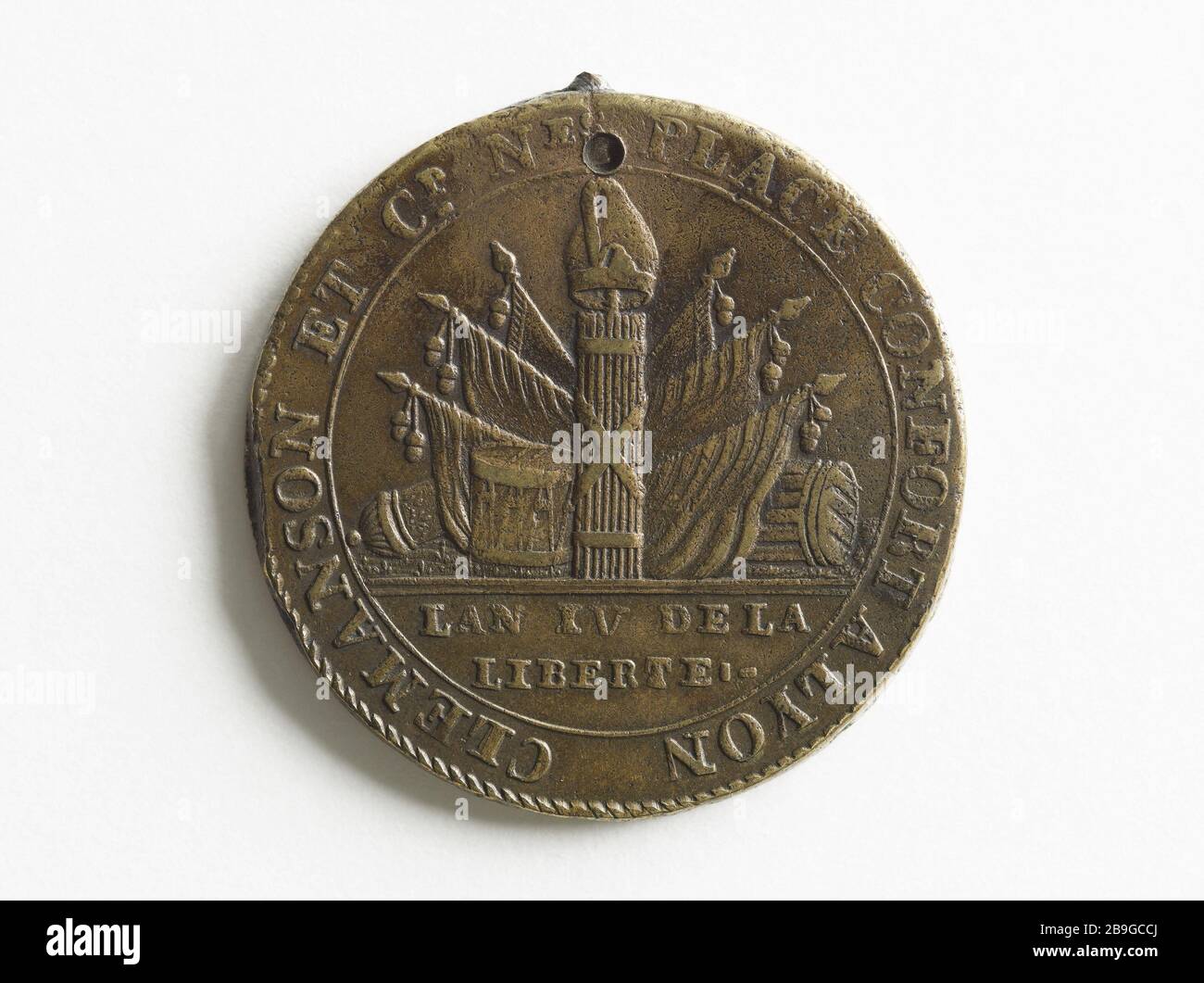 Due piani Clémanson 1792 Anonyme. Deux sols de Clémanson, 1792. Cuivre, 1792. Musée Carnavalet, Histoire de Paris. Foto Stock Due piani Clémanson 1792 Anonyme. Deux sols de Clémanson, 1792. Cuivre, 1792. Musée Carnavalet, Histoire de Paris. Foto Stock