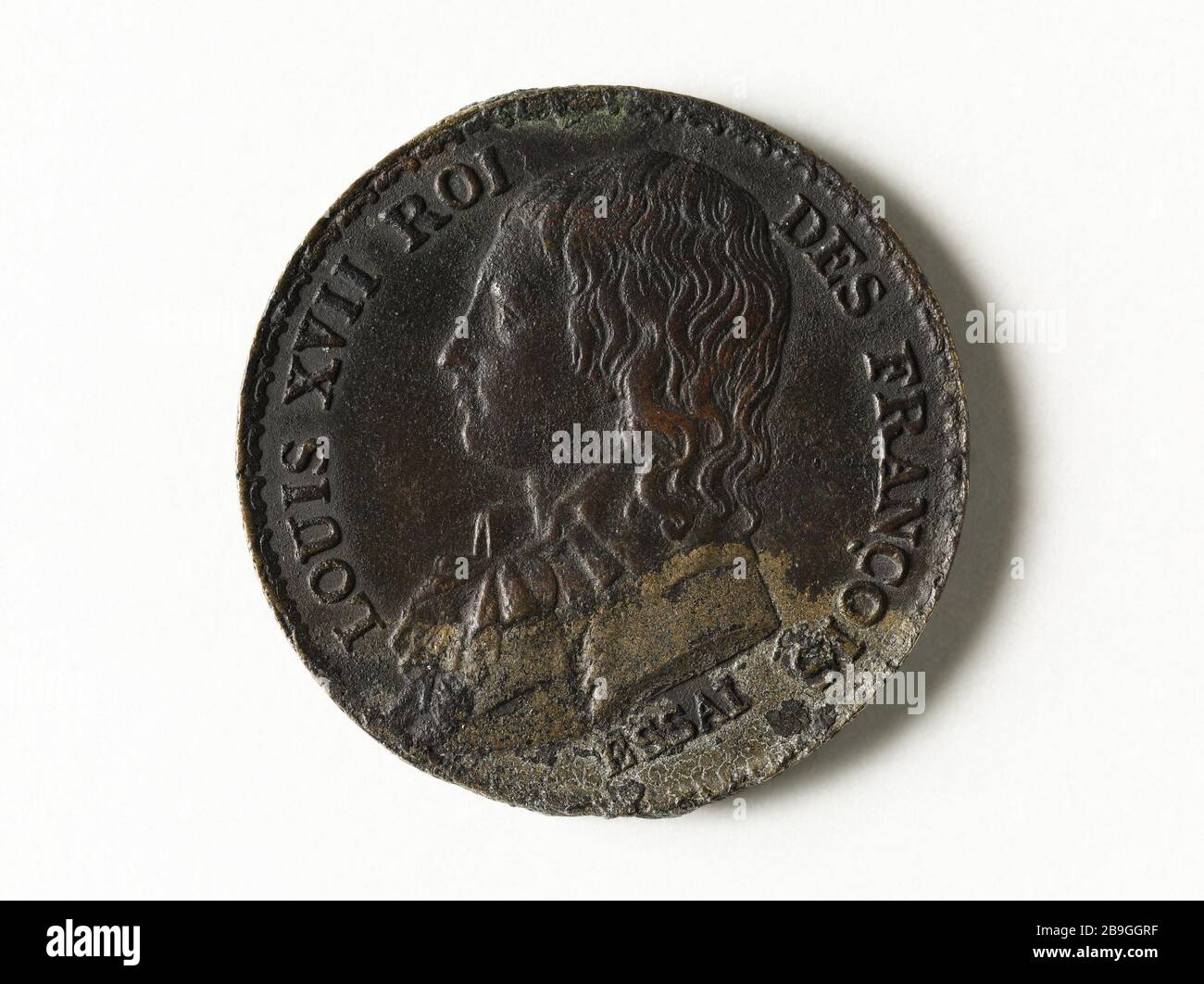 Testare l'effigie di Louis XVII Anonyme. "Essai à l'effigie de Louis XVII". Bronzo. Parigi, musée Carnavalet. Foto Stock
