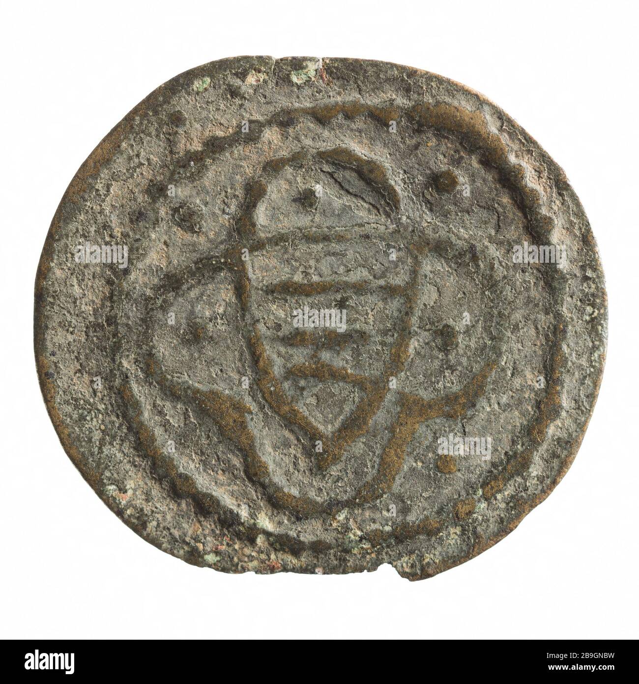 Casa dei conti del re a Parigi, Anonyme inizio XIV secolo. "Chambre des comptes du roi à Paris, début XIVe siècle". Cuivre. Parigi, musée Carnavalet. Foto Stock