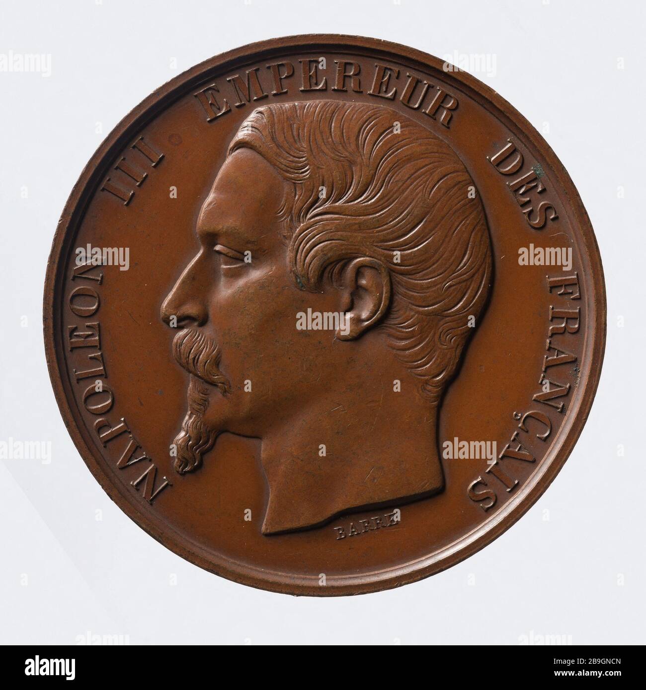 Corpo comunale di Parigi con l'effigie di Napoleone III, imperatore del francese Albert-Désiré Barré (1818-1878). "Médaille du Corps Municipal de Paris à l'effigie de Napoléon III, empereur des Français", entre 1852 et 1870. Parigi, musée Carnavalet. Foto Stock