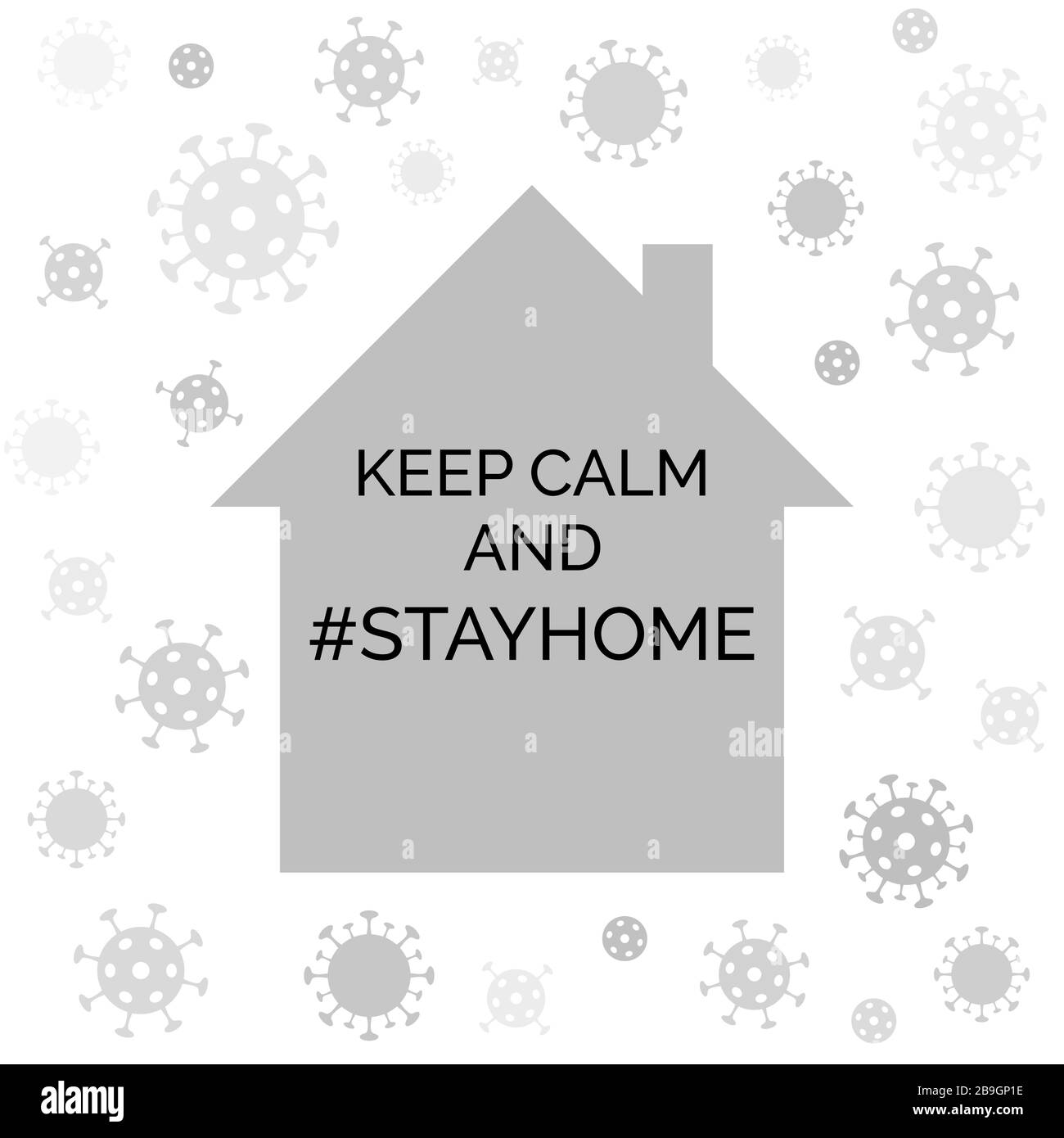 Mantenere la calma e tay casa. Banner di quarantena per coronavirus per i social media. Illustrazione vettoriale per la prevenzione del covid-19 Illustrazione Vettoriale