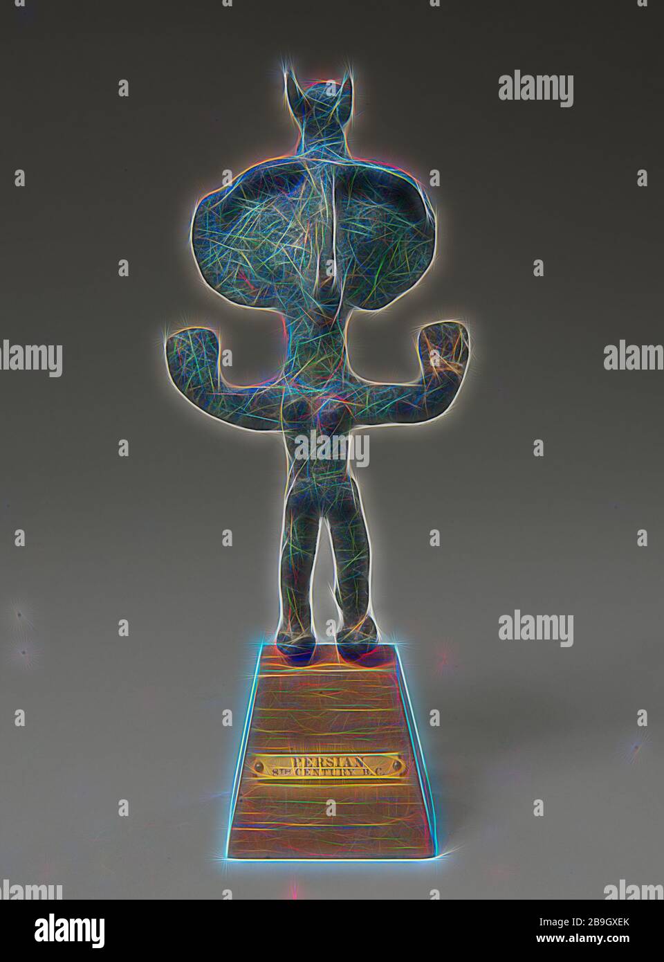 Possibilmente Iranian (Luristan): Figurina di bronzo, artista non identificato, possibilmente Iranian (Luristan), possibilmente 9th–8th secolo a.C., metallo, complessivo: 6 x 3 1/8 x 1 13/16 in. (15,2 x 7,9 x 4,6 cm) Foto Stock