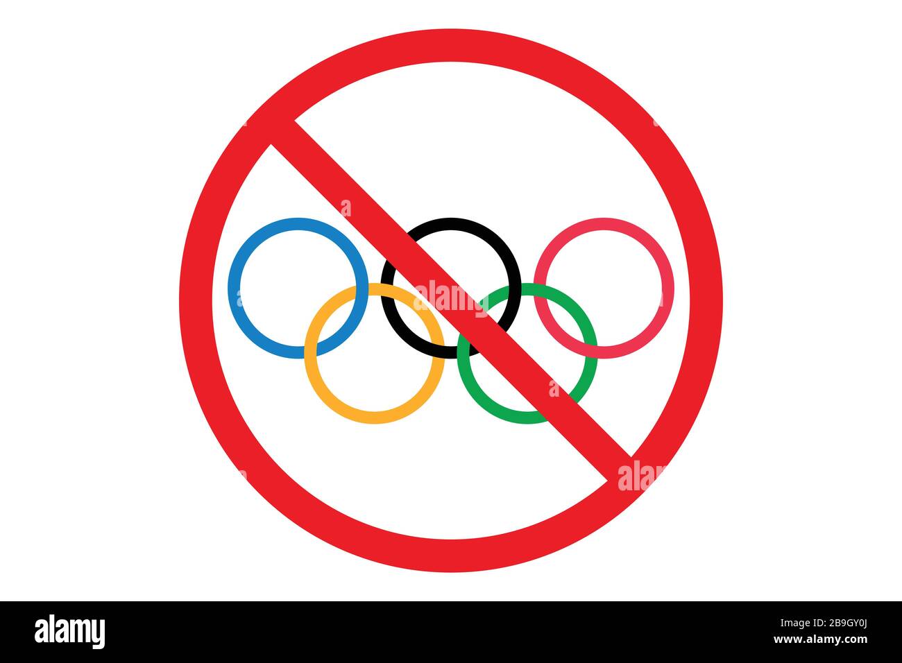 I Giochi Olimpici di Tokyo 2020 sono stati annullati e rinviati a causa del rischio di coronavirus. Differita per il prossimo anno 2021. Illustrazione Vettoriale