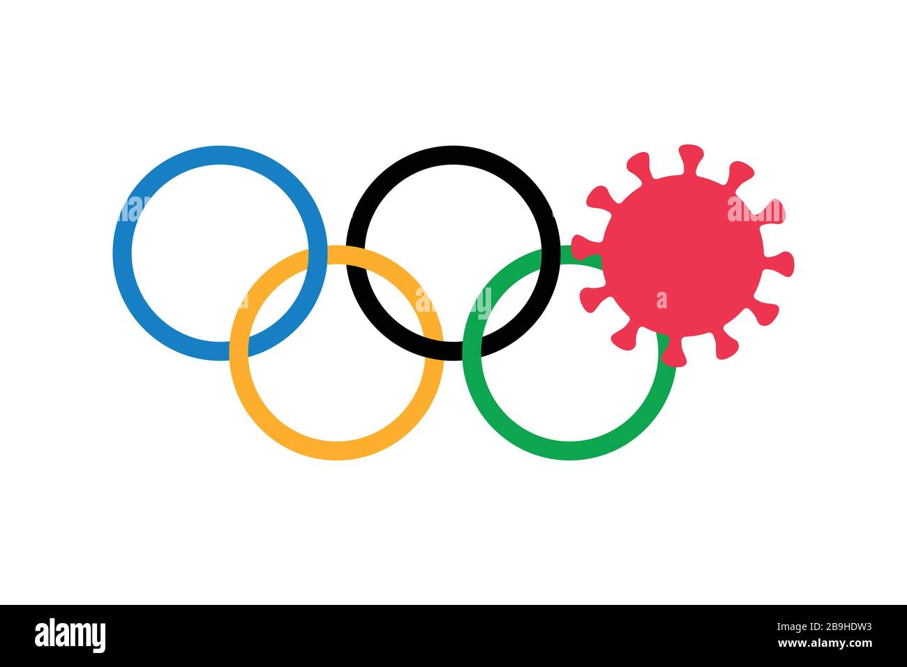 I Giochi Olimpici di Tokyo 2020 sono stati annullati e rimandati a causa del rischio di coronavirus all'anno prossimo. Illustrazione Vettoriale