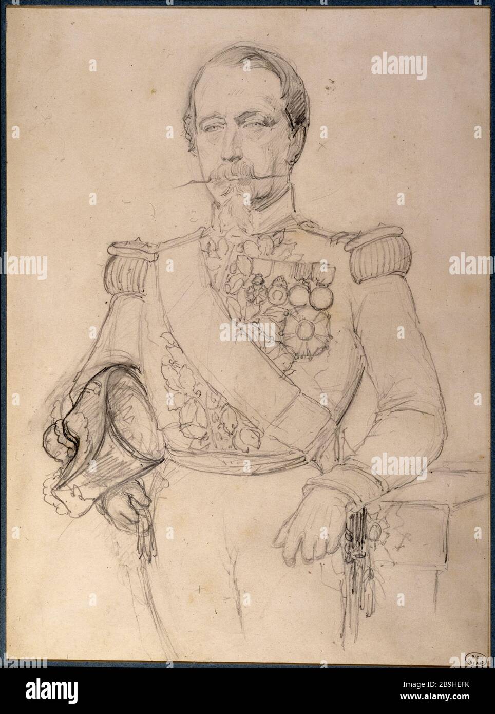 RITRATTO DI NAPOLEONE III Clément Auguste Andrieux (1829-1880). "Ritratto di Napoléon III". Dessin. Parigi, musée Carnavalet. Foto Stock RITRATTO DI NAPOLEONE III Clément Auguste Andrieux (1829-1880). "Ritratto di Napoléon III". Dessin. Parigi, musée Carnavalet. Foto Stock