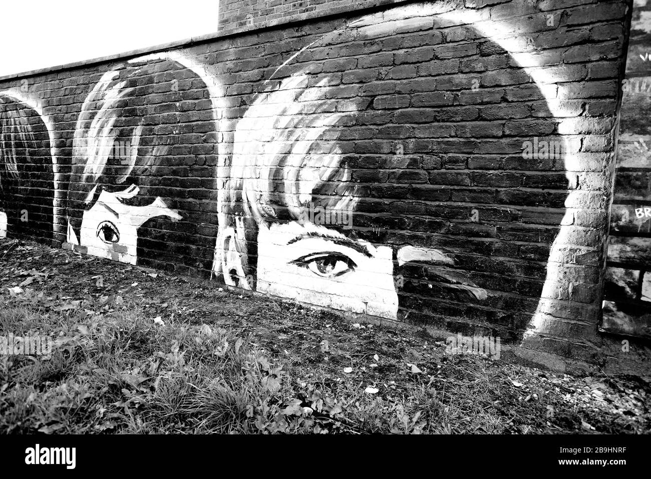 Un murale dei Beatles a Liverpool, Inghilterra, Regno Unito Foto Stock