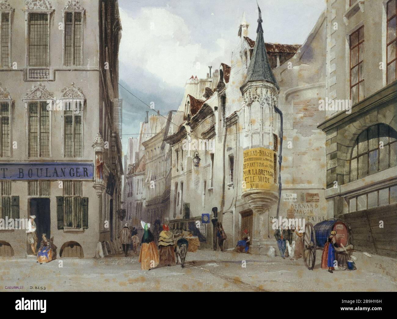 Crocevia rue Bailleul e Jean Tison, attuale Distretto 1, Parigi Thomas Shotter Boys (1803-1874). "Le carrefour des rue Bailleul et Jean Tison, actuel 1er circondario, Parigi", 1831. Parigi, musée Carnavalet. Foto Stock