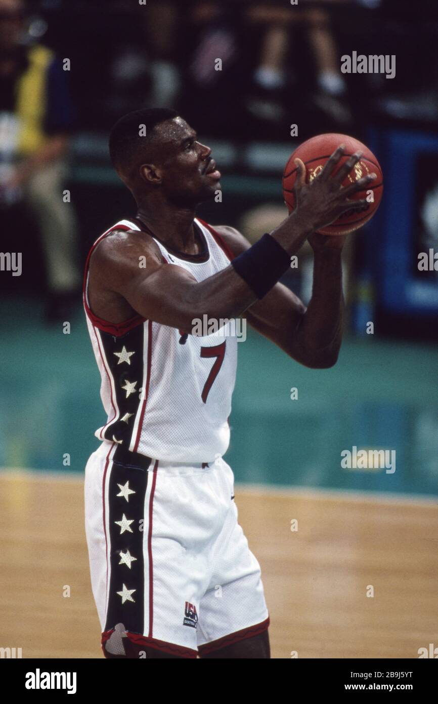 Primo: 22 luglio 1996 Sport, basket, uomini, Olimpiadi maschili, Olimpiadi estive, Atlanta, 96, 1996, vecchie immagini, USA vince la medaglia d'oro USA - Argentina 96:68 Davi Robinson, mezza figura | uso in tutto il mondo Foto Stock