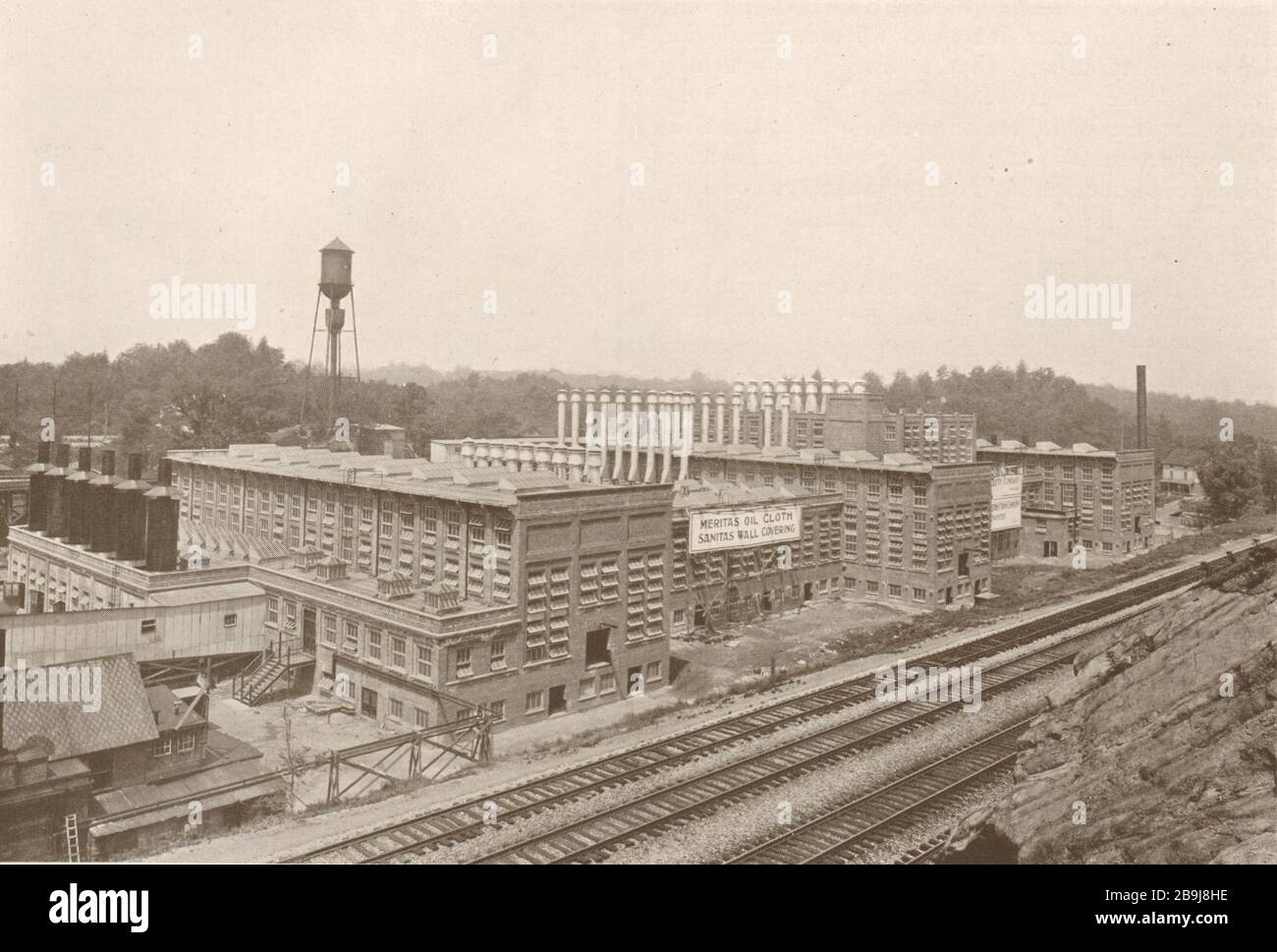 Meritas Oil Cloth. Rivestimento parete Sanitas. Standard Oil Cloth Co., Buchanan, New York. H. Lansing Quick, architetto. Stone & Webster, ingegneri (1919) Foto Stock