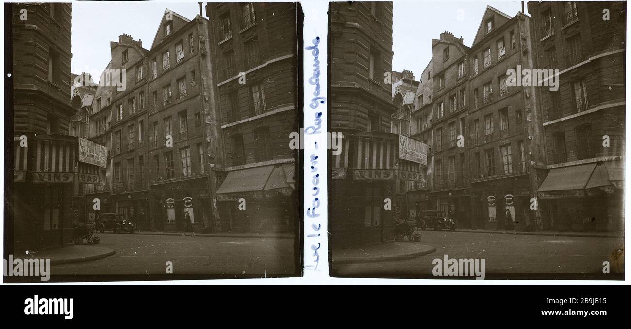 Fouarre STREET, 5 ° DISTRETTO Rue Fouarre, 5ème arrondissement. 1926-1936. Anonima fotographie. Parigi, musée Carnavalet. Foto Stock