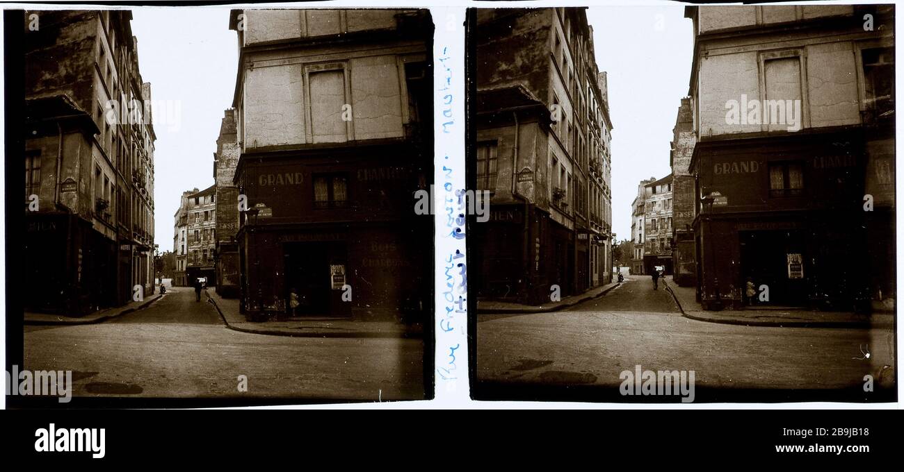 RUE FREDERIC SOUTON, 5 ° DISTRETTO Rue Frédéric Souton, 5ème arrondissement. 1926-1936. Anonima fotographie. Parigi, musée Carnavalet. Foto Stock
