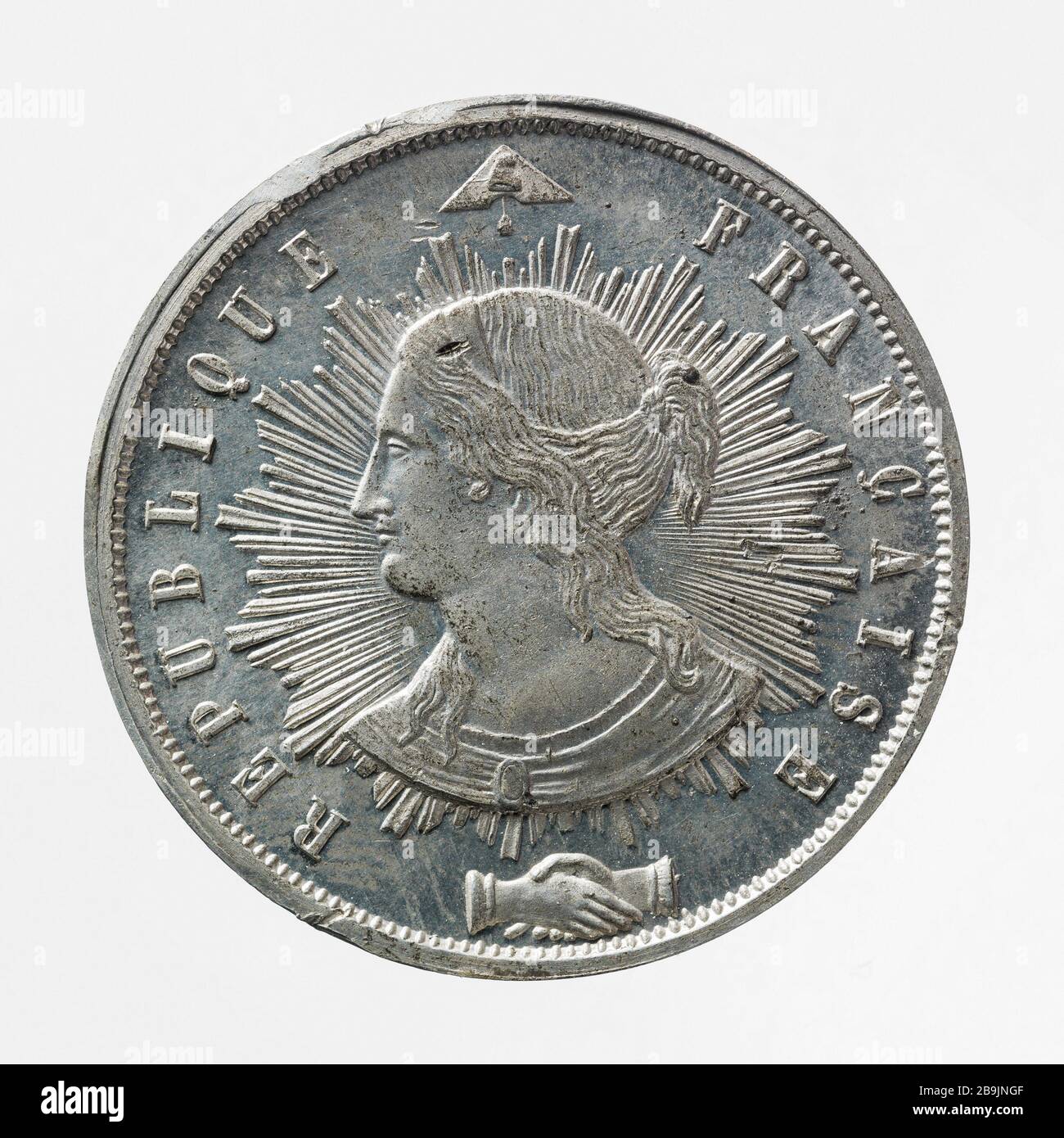 Test per la parte di 10 centime della seconda Repubblica, 1848 Essai pour la pièce de 10 centimes de franc de la Deuxième République, 1848. En 1849-1849. Parigi, musée Carnavalet. Foto Stock
