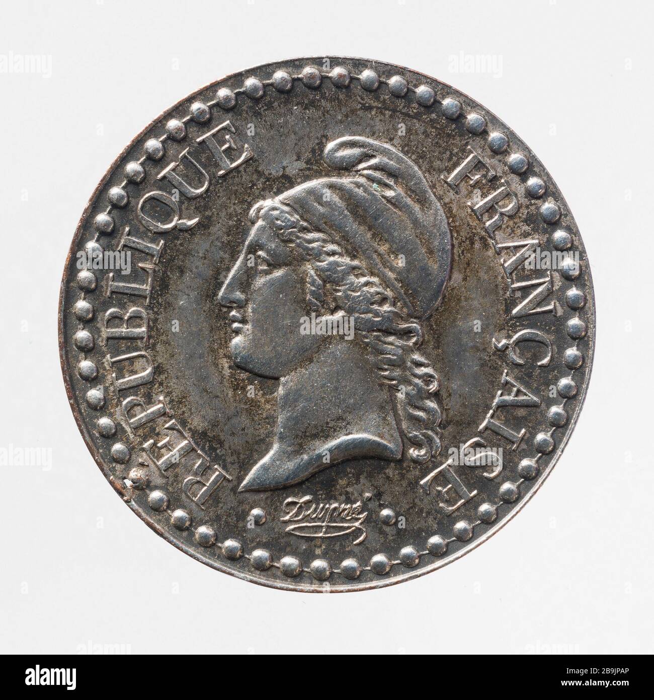 Parte di un centesimo della seconda Repubblica, 1849 Augustin Dupré (1748-1833). Pièce de un centime de la Deuxième République, 1849. Argent. 1848. Parigi, musée Carnavalet. Foto Stock