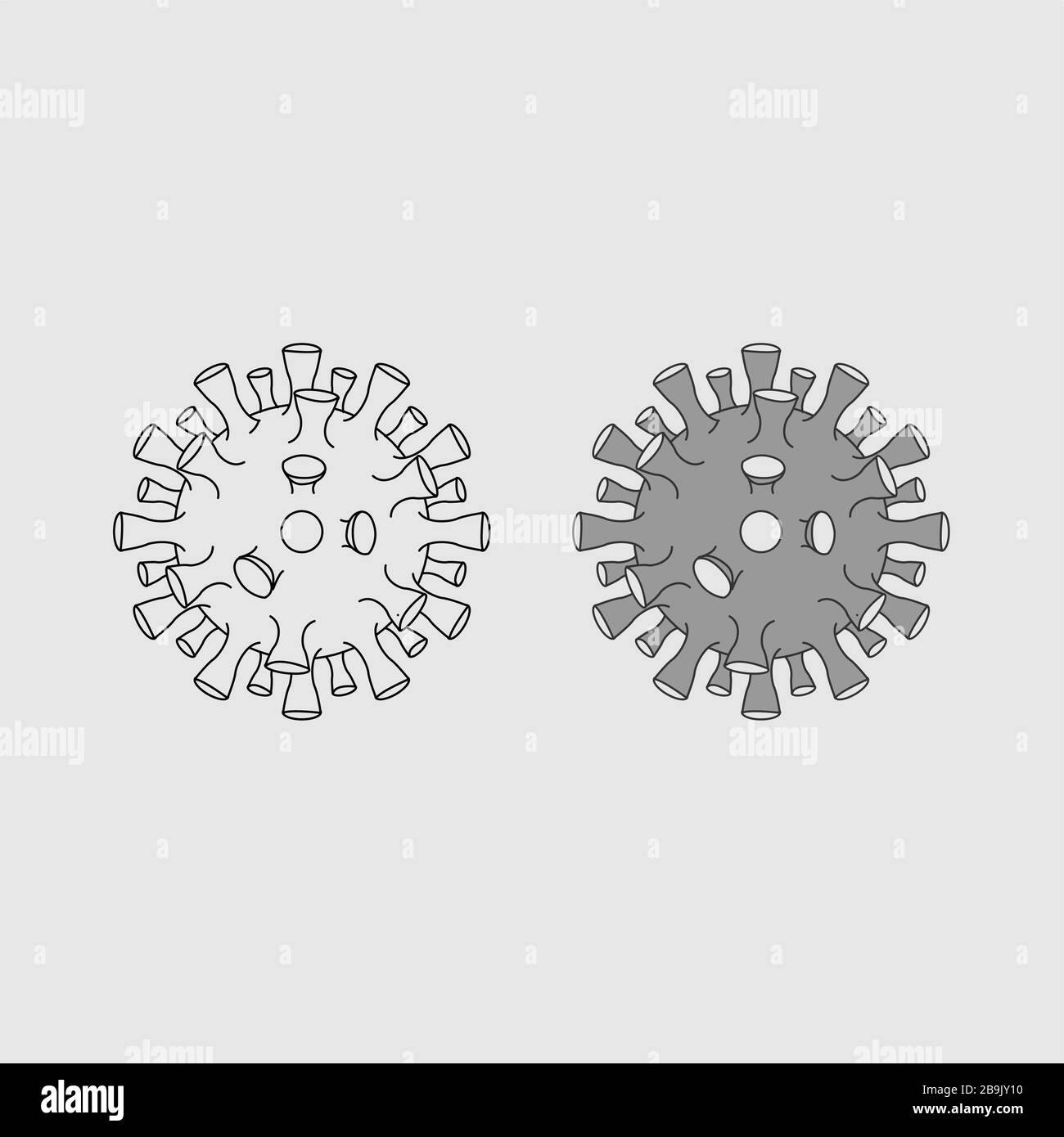 Illustrazione del virus Corona, sfondo del virus Corona. Covid-19, nCov-2019. Diffusione del virus Corona. Progettazione grafica di informazioni sui virus. Progettazione di modelli. Illustrazione Vettoriale