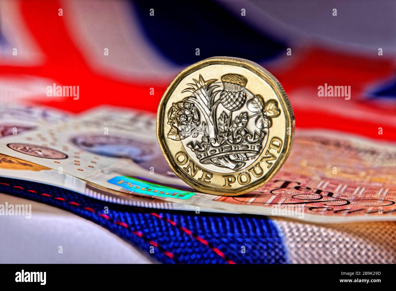 Moneta inglese in sterlina Foto Stock