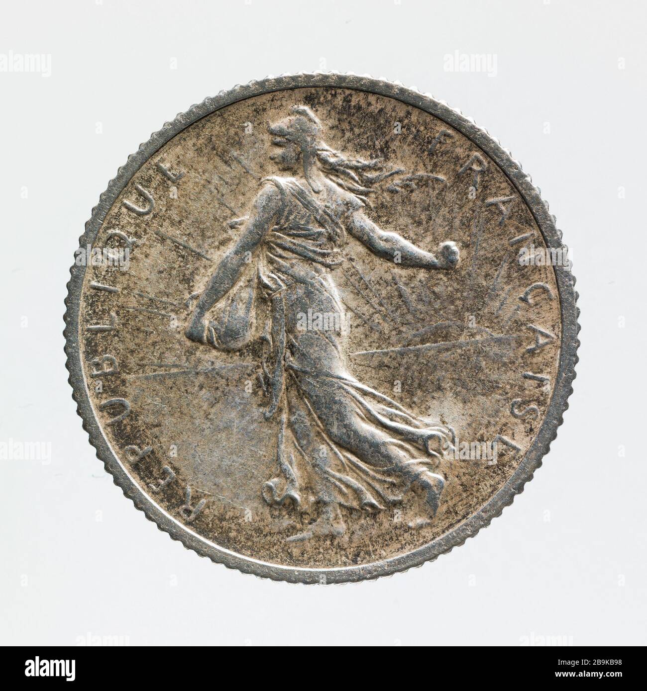 Parte 1 denaro franco della terza Repubblica, 1918 Louis Oscar Roty (1846-1911). Pièce de 1 franco en argent de la IIIe République, 1918. Argent. 1918. Parigi, musée Carnavalet. Foto Stock