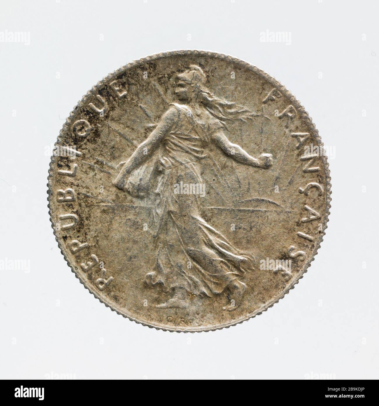 Monete d'argento da 50 cent della terza Repubblica, 1920 Louis Oscar Roty (1846-1911). Pièce de 50 centimes en argent de la IIIe République, 1920. Argent. 1920. Parigi, musée Carnavalet. Foto Stock