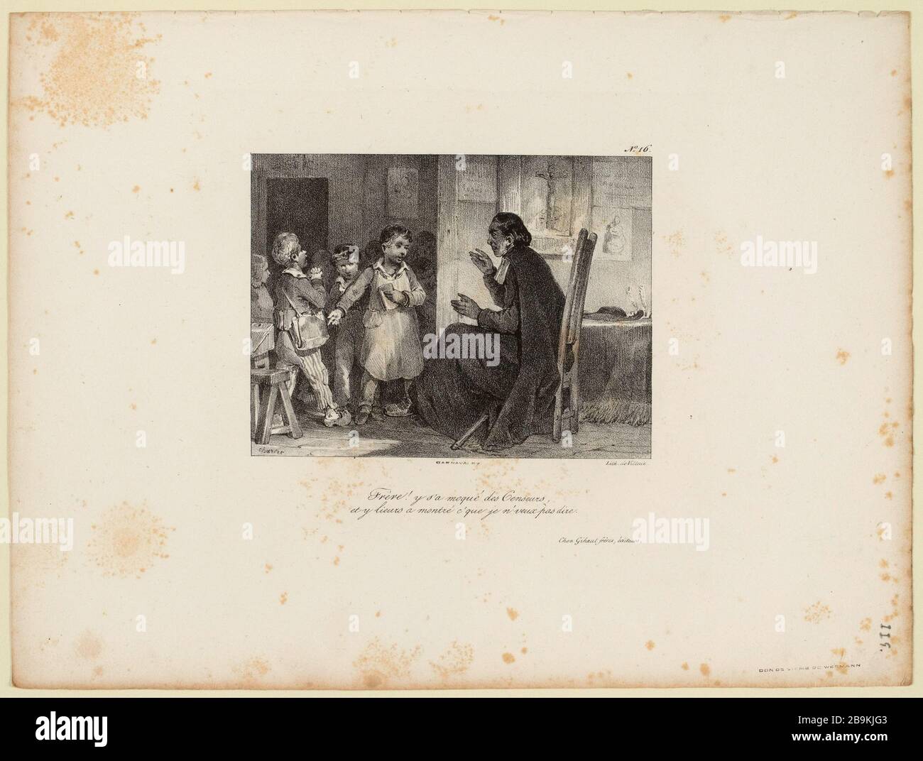 Fratello! Ci è stato schernito Censeurs ... / 16 (Registered as) | album litografico di Charlet. 1827 (titolo dell'insieme) Foto Stock