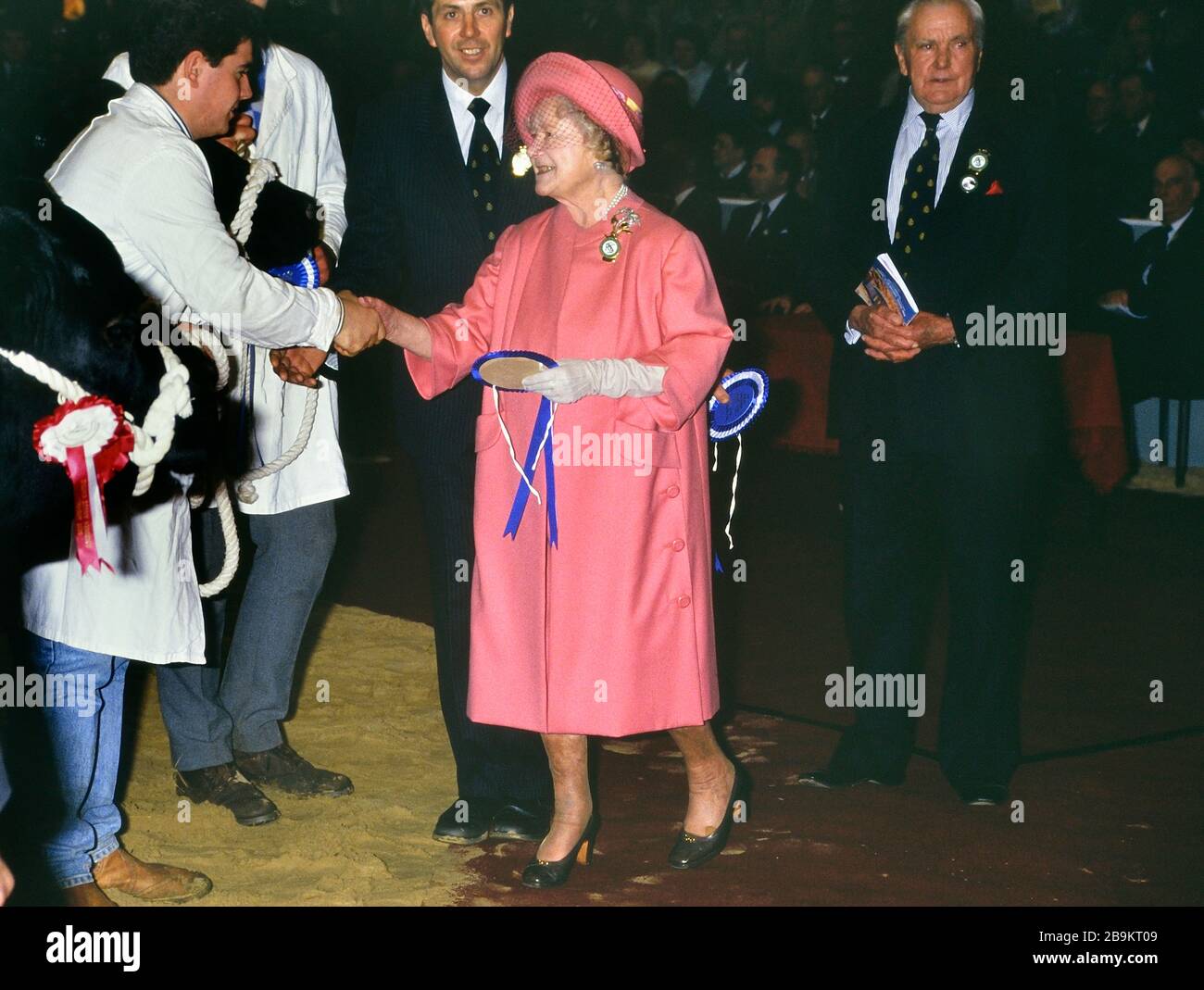 La Regina Elisabetta la Regina Madre al Royal Smithfield Show, Londra, Inghilterra. 1989. Foto Stock