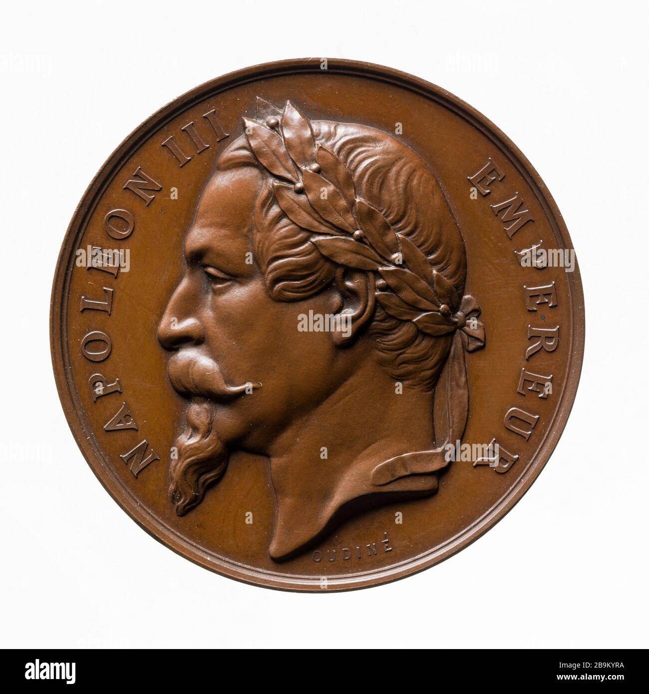 Medaglia di II Classe premiata durante la mostra di apicoltura organizzata dalla Società Imperiale e dal Giardino Zoologico di acclimatazione, 1863 Eugène André Oudiné (1810-1887). Médaille de 2e classe décernée lors de l'exposition d'apiculture organisée par la société impériale et le jardin zoologique d'acclimatation, 1863. Cuivre, 1863-1863. Parigi, musée Carnavalet. Foto Stock