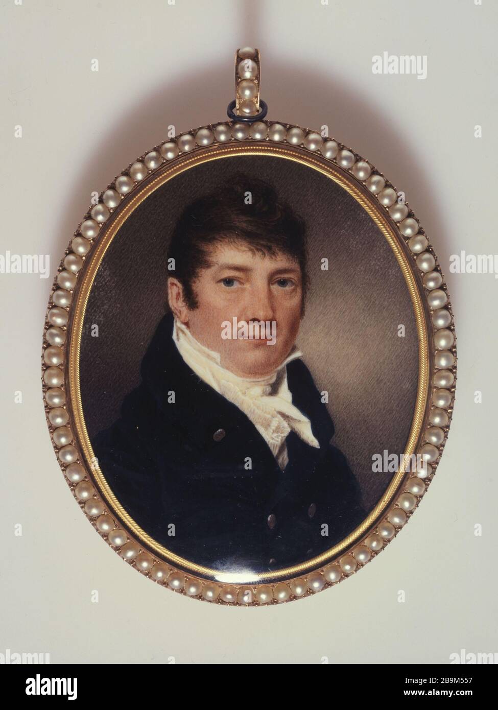 Ritratto di un uomo, detto Ritratto di Sir Vincent N. Samuel-John Stump (1778-1863). Portrait d'homme, dit Portrait de sir N. Vincent. Aquarelle et gouache sur ivoire. Parigi, museo Cognacq-Jay. Foto Stock