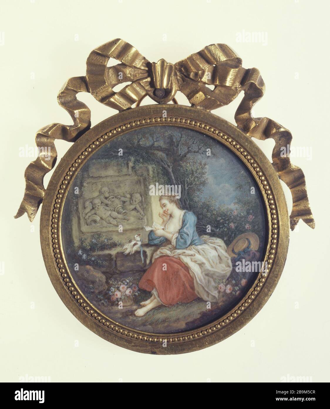 Il discreto Messenger Ecole française, d'après François Boucher (1703-1770). Le Messager discreti. Aquarelle et gouache sur ivoire. XVIII ème siècle. Parigi, museo Cognacq-Jay. Foto Stock Il discreto Messenger Ecole française, d'après François Boucher (1703-1770). Le Messager discreti. Aquarelle et gouache sur ivoire. XVIII ème siècle. Parigi, museo Cognacq-Jay. Foto Stock