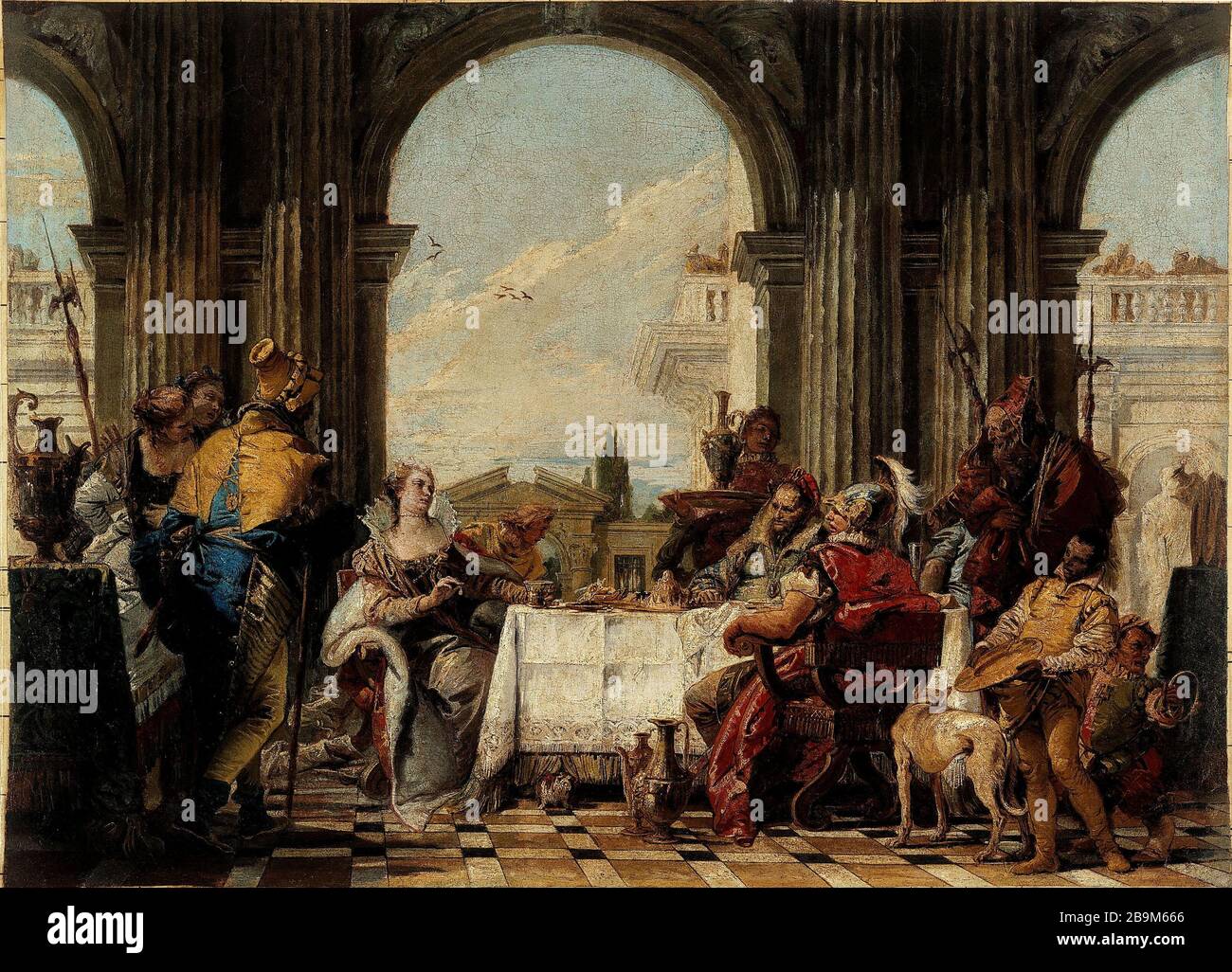 IL BANCHETTO DI CLEOPATRA Giambattista Tiepolo (1696-1770). "Le Banquet de Cléopatre, entre 1742 et 1743". Huile sur toile. Parigi, museo Cognacq-Jay. Foto Stock