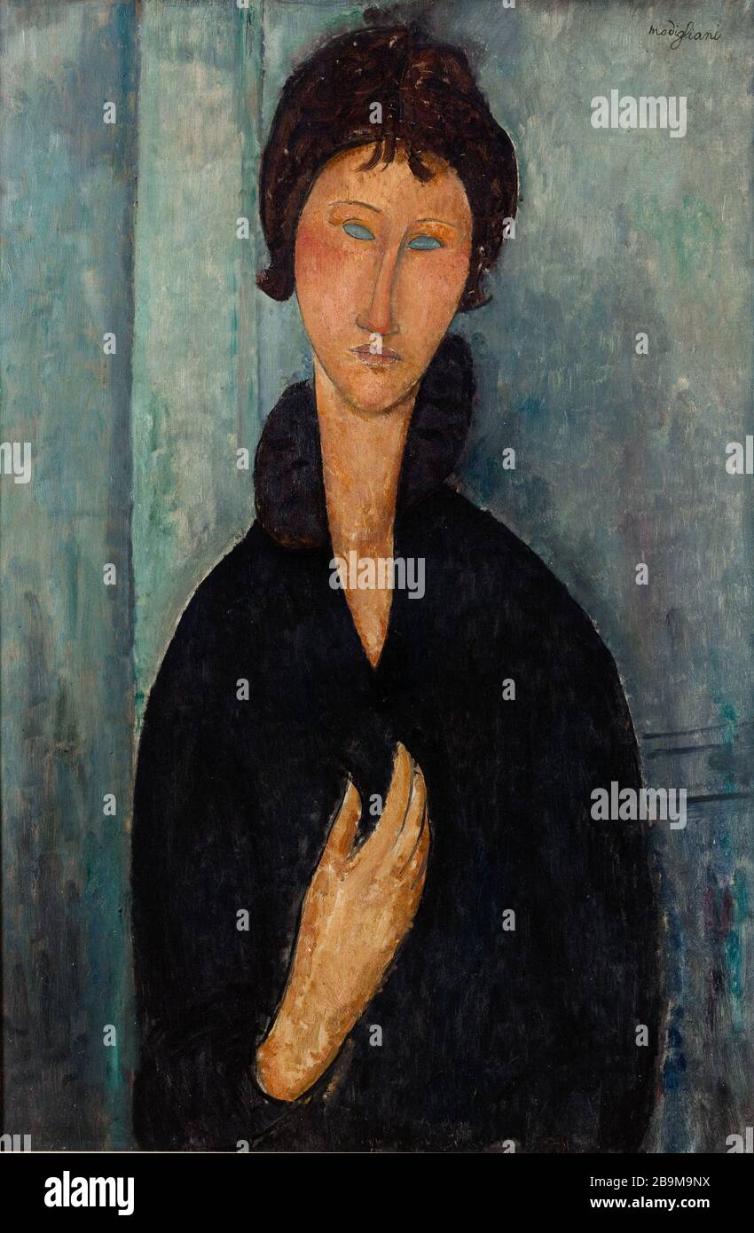 Donna con occhi blu Amedeo Modigliani (1884-1920). 'Femme aux yeux bleus'. Huile sur toile, vers 1918. Parigi, musée d'Art moderne. Dimensioni: 81 x 54 cm Foto Stock