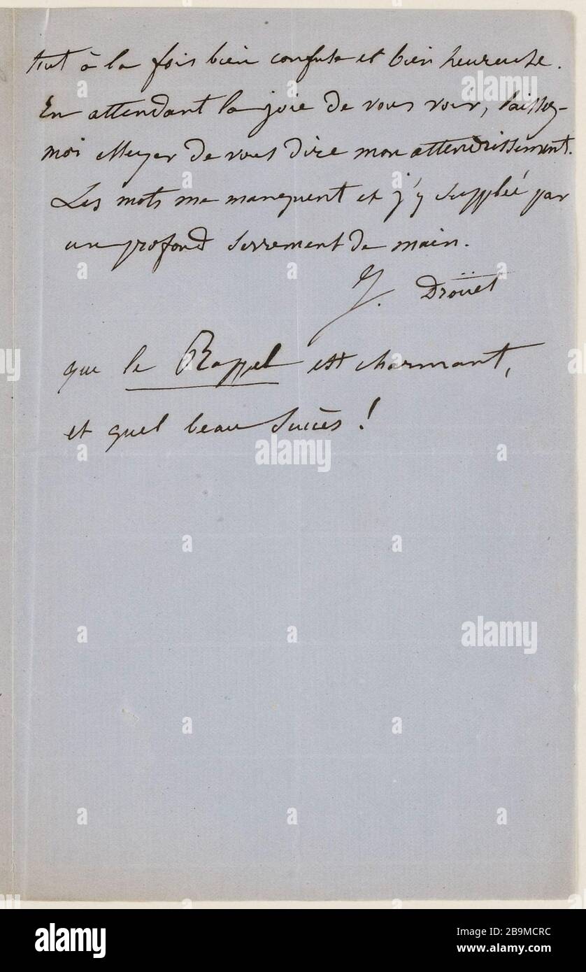10 maggio 1869 Juliette Drouet a Victor Hugo ; 10 maggio 1869 ; Maison Victor Hugo - Parigi Foto Stock