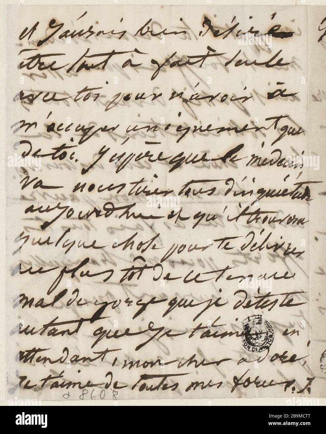 28 dicembre Venerdì 9 [1860] Juliette Drouet a Victor Hugo ; 28 decembre vendredi matin 9h [1860] ; Maison Victor Hugo - Parigi Foto Stock