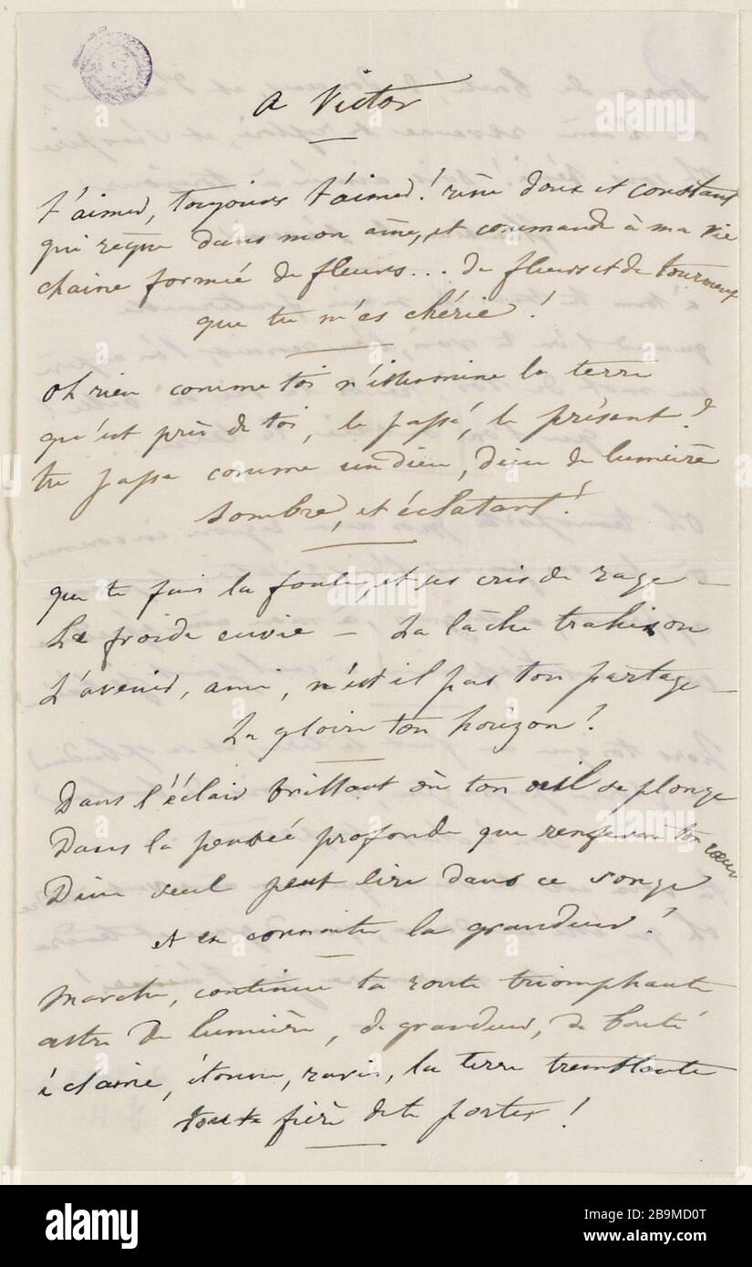 [Undated] Juliette Drouet a Victor Hugo ; [sans date] ; Maison Victor Hugo - Paris Foto Stock