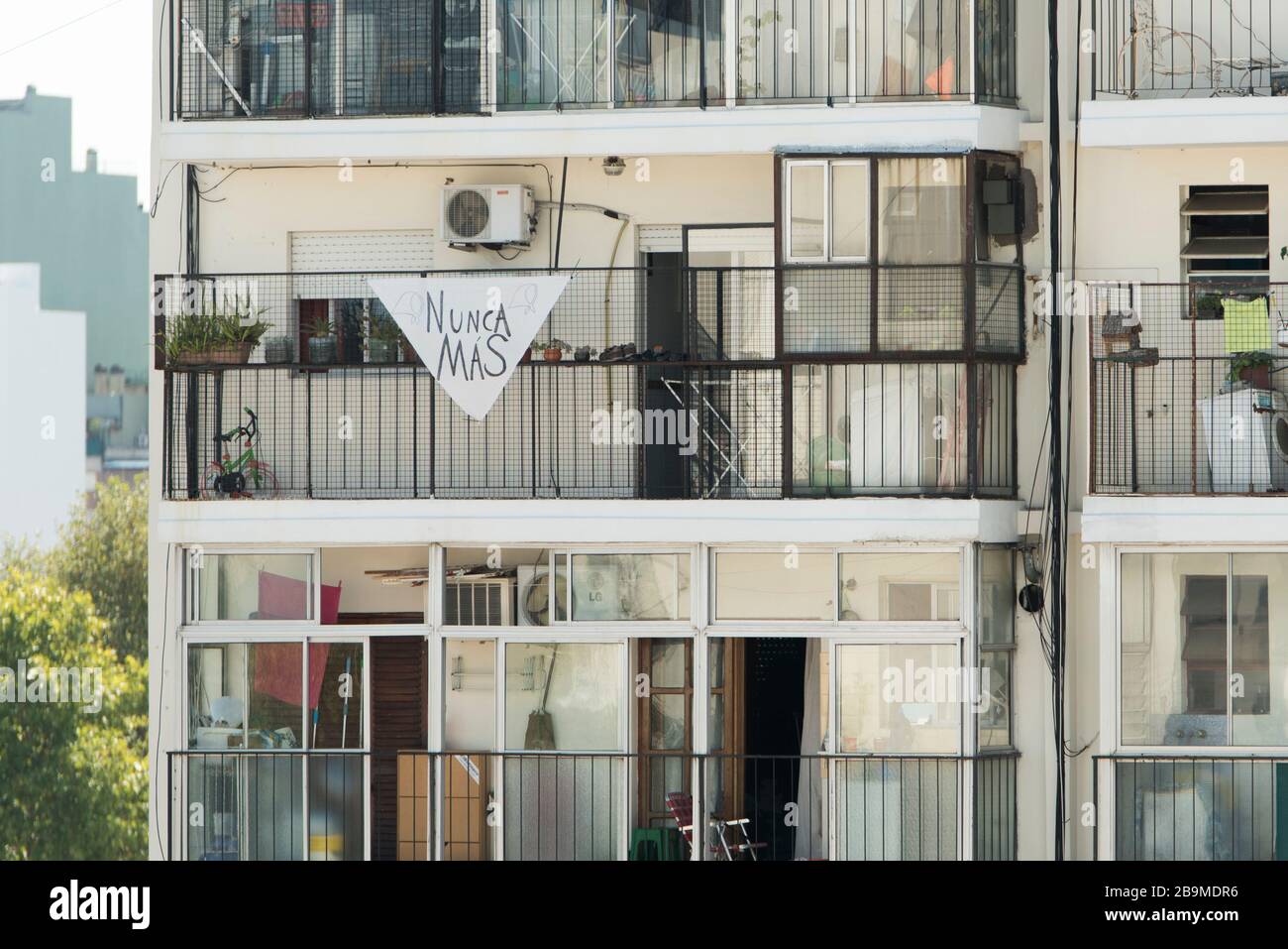 CABA, Buenos Aires / Argentina; 24 marzo 2020: Giornata nazionale della memoria per la verità e la giustizia; nel mezzo della quarantena del coronavirus, covid- Foto Stock