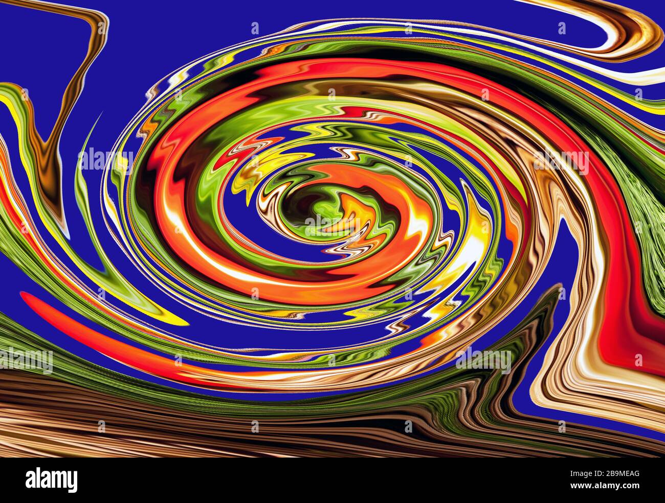 spirale multicolore astratta per sfondi e sfondi su un punto nero Foto Stock