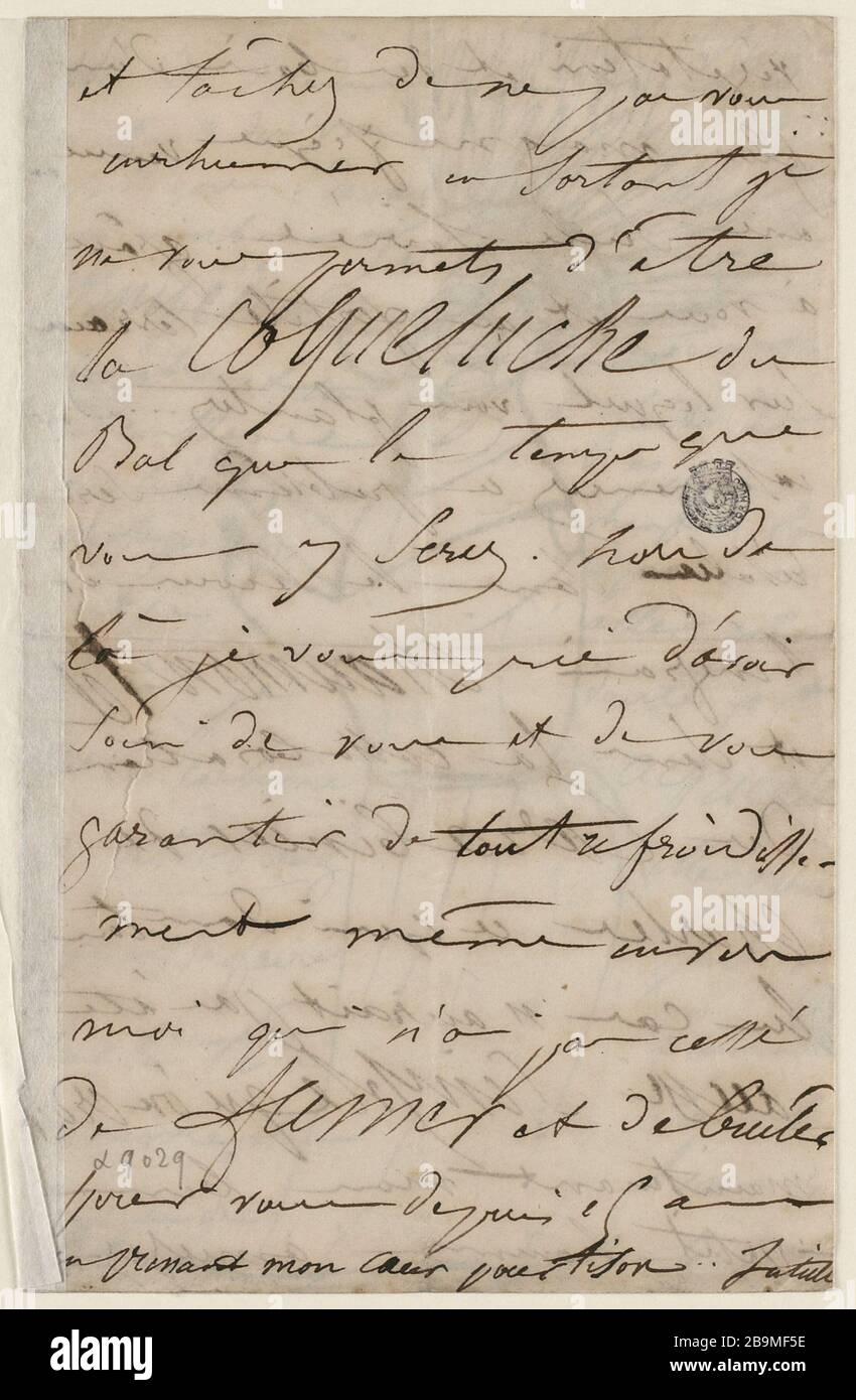 Marzo 18 Sabato pomeriggio dopo 1h [1848] Juliette Drouet a Victor Hugo ; 18 Mars samedi apres-midi 1h [1848] ; Maison Victor Hugo - Parigi Foto Stock