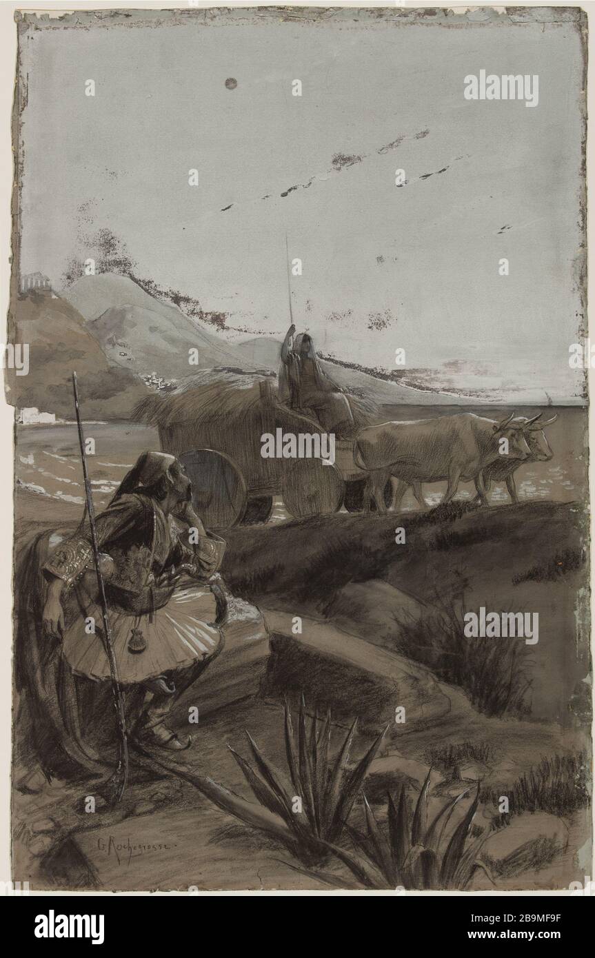 Canaris Georges Antoine Rochegrosse. "Canaris". (Les Orientales, II; Les Chants du crépuscule, VIII). Pierre noire, crayon grafite, gouache, pastello, sur papier vélin. Années 1880. Parigi, Maison de Victor Hugo. Foto Stock